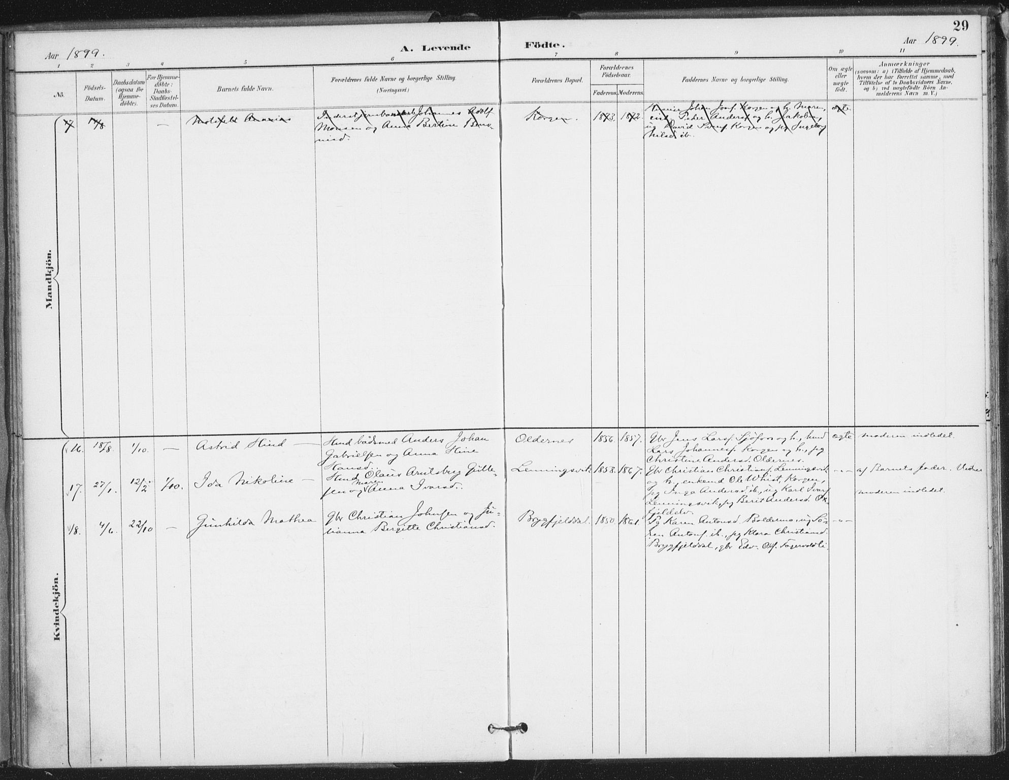 Ministerialprotokoller, klokkerbøker og fødselsregistre - Nordland, SAT/A-1459/826/L0380: Parish register (official) no. 826A03, 1891-1911, p. 29