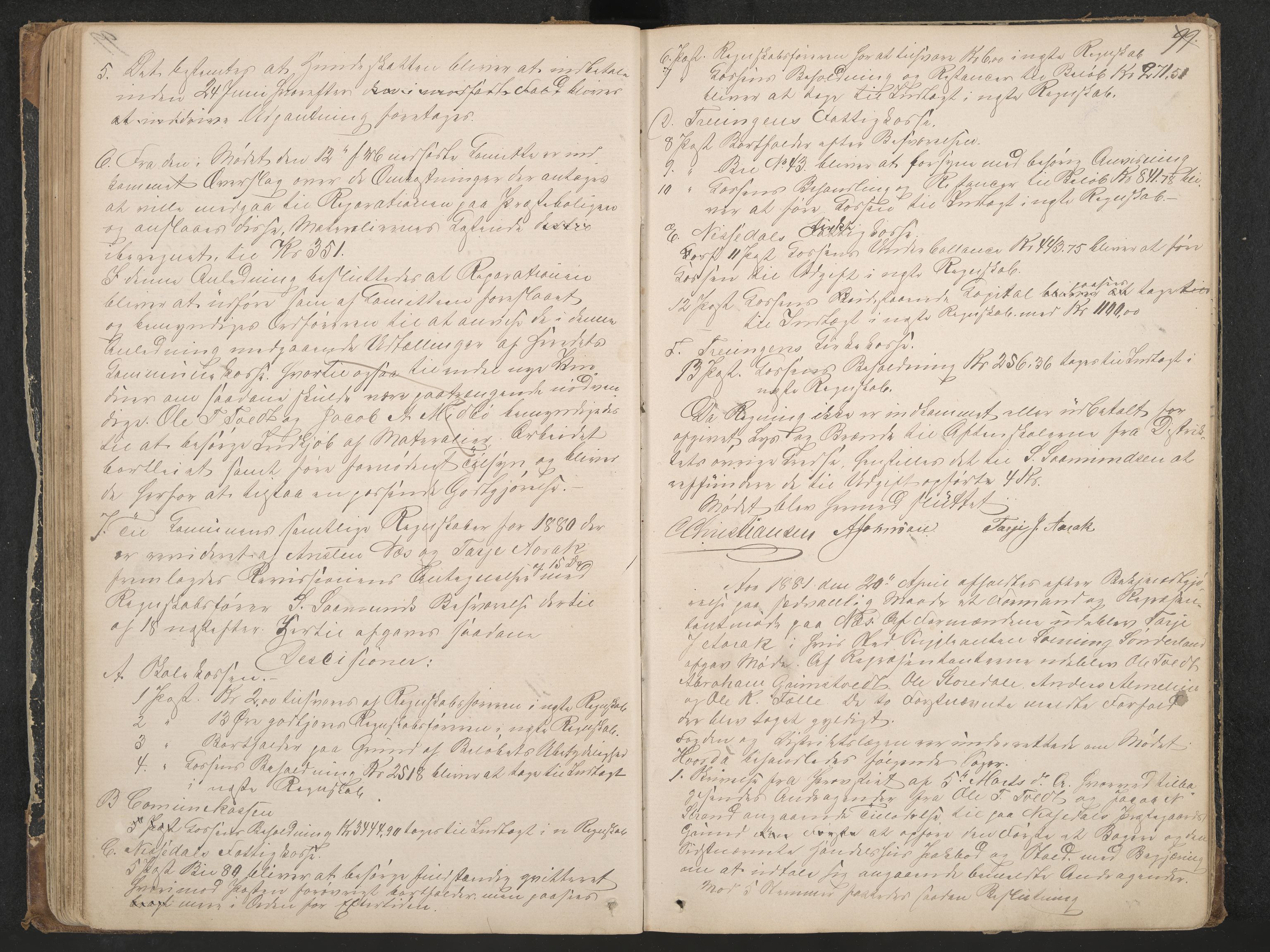 Nissedal formannskap og sentraladministrasjon, IKAK/0830021-1/A/L0002: Møtebok, 1870-1892, p. 99