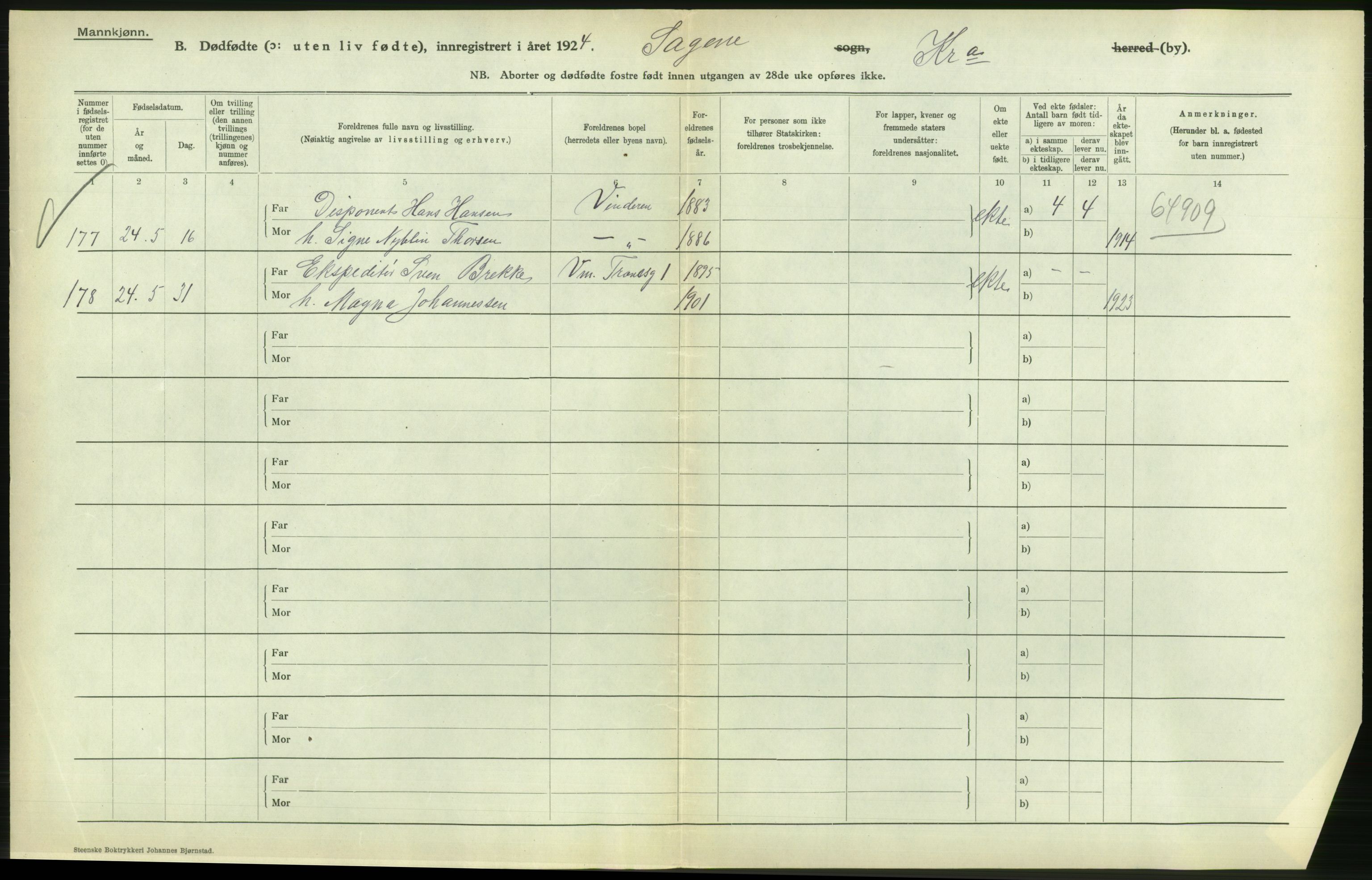 Statistisk sentralbyrå, Sosiodemografiske emner, Befolkning, AV/RA-S-2228/D/Df/Dfc/Dfcd/L0009: Kristiania: Døde kvinner, dødfødte, 1924, p. 650