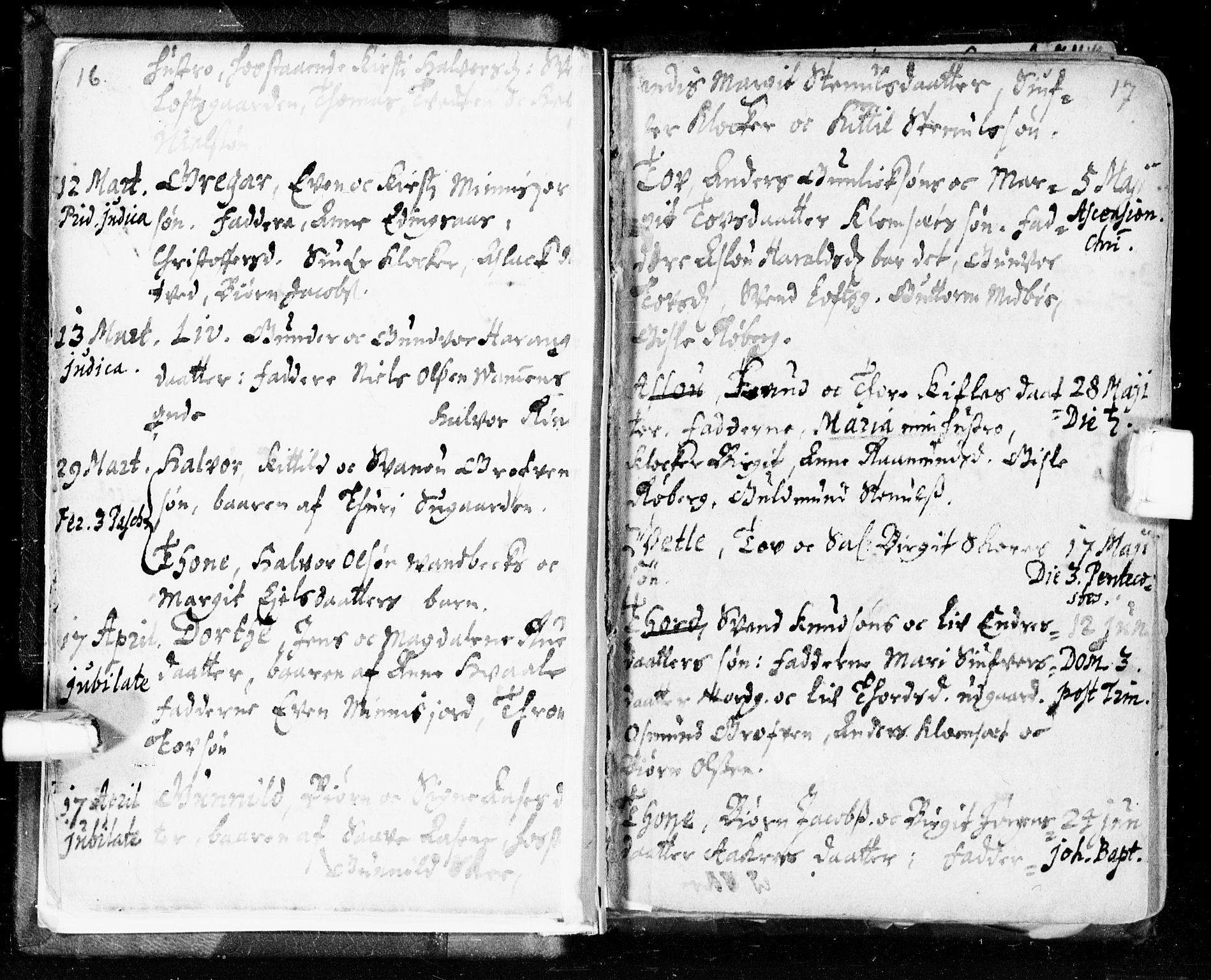 Seljord kirkebøker, AV/SAKO-A-20/F/Fa/L0002: Parish register (official) no. I 2, 1689-1713, p. 16-17