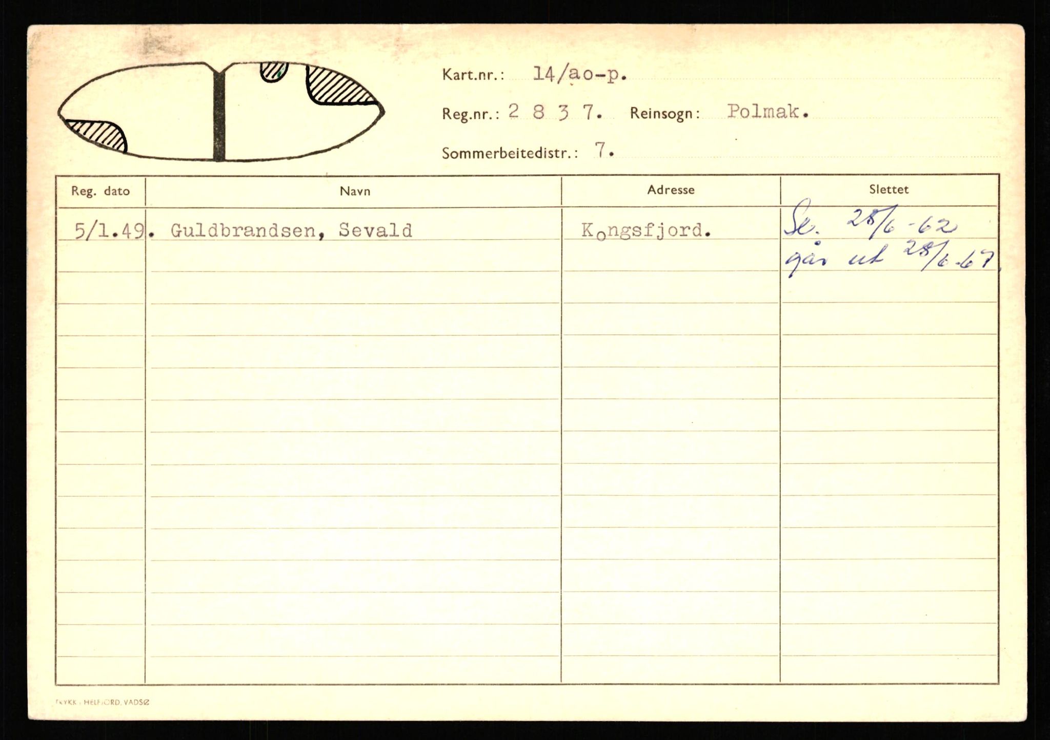 Lappefogden i Finnmark/Reindriftsforvaltningen Øst-Finnmark, AV/SATØ-S-1461/G/Ge/Gea/L0006: Slettede reinmerker, 1934-1992, p. 726