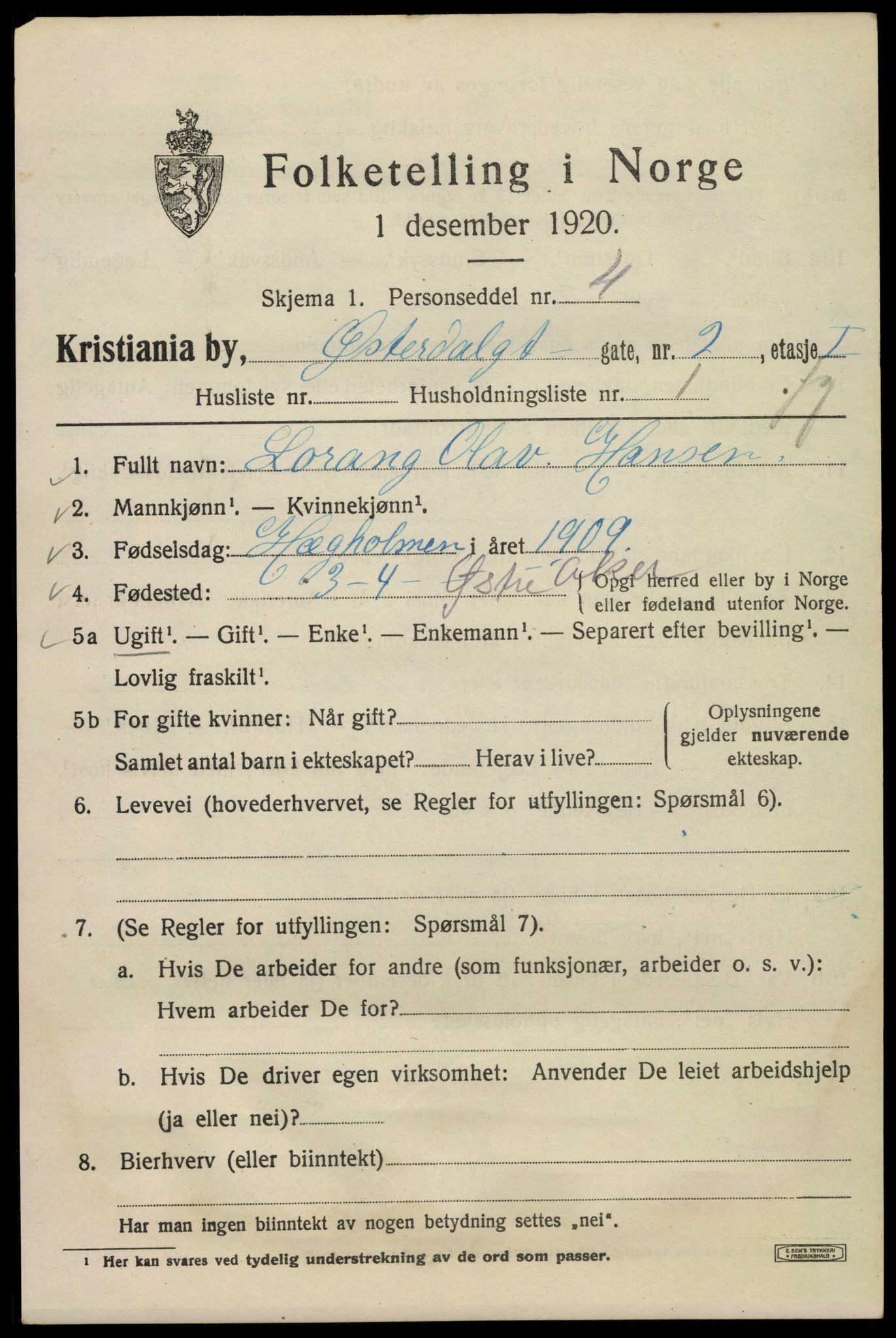 SAO, 1920 census for Kristiania, 1920, p. 655669