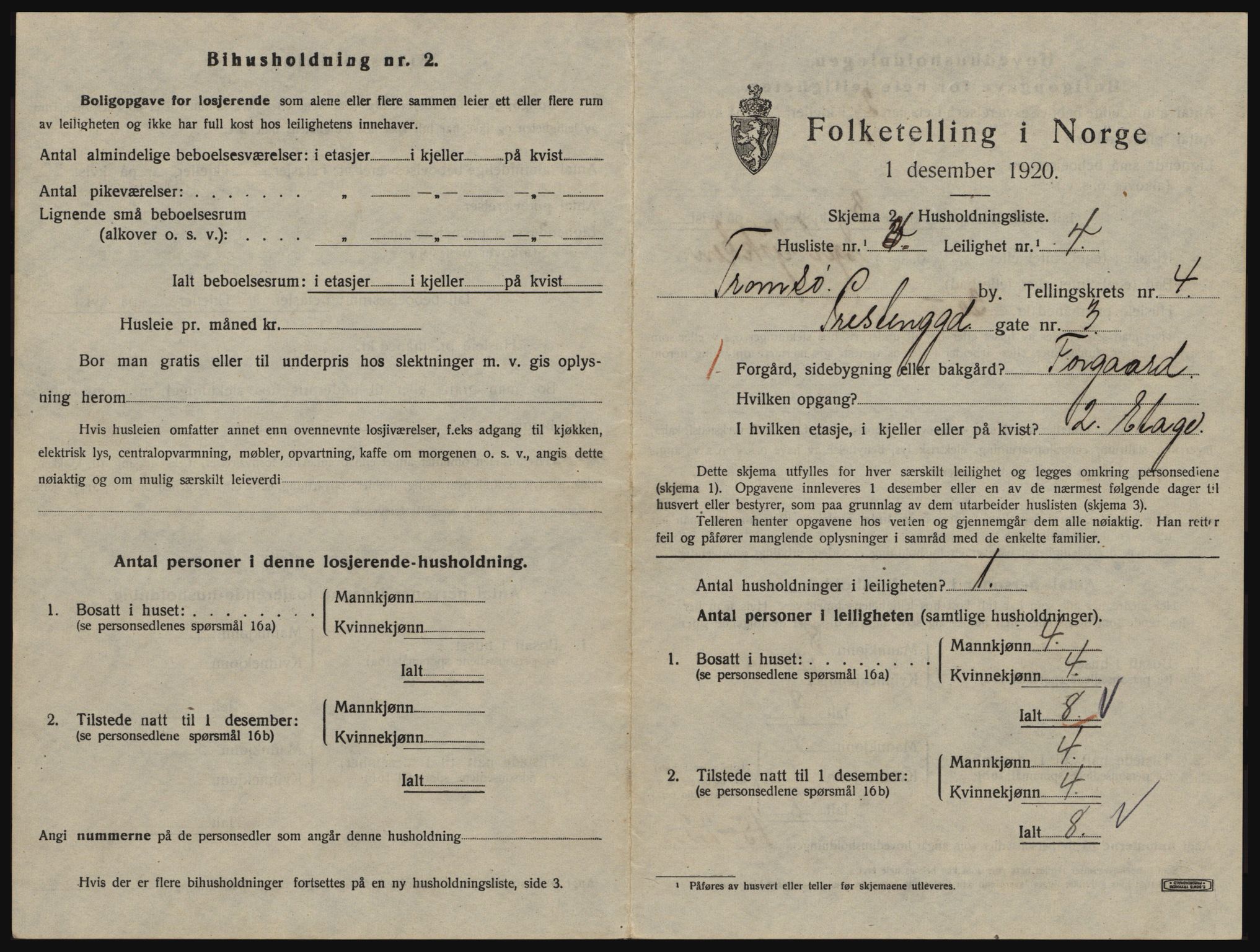 SATØ, 1920 census for Tromsø, 1920, p. 3385