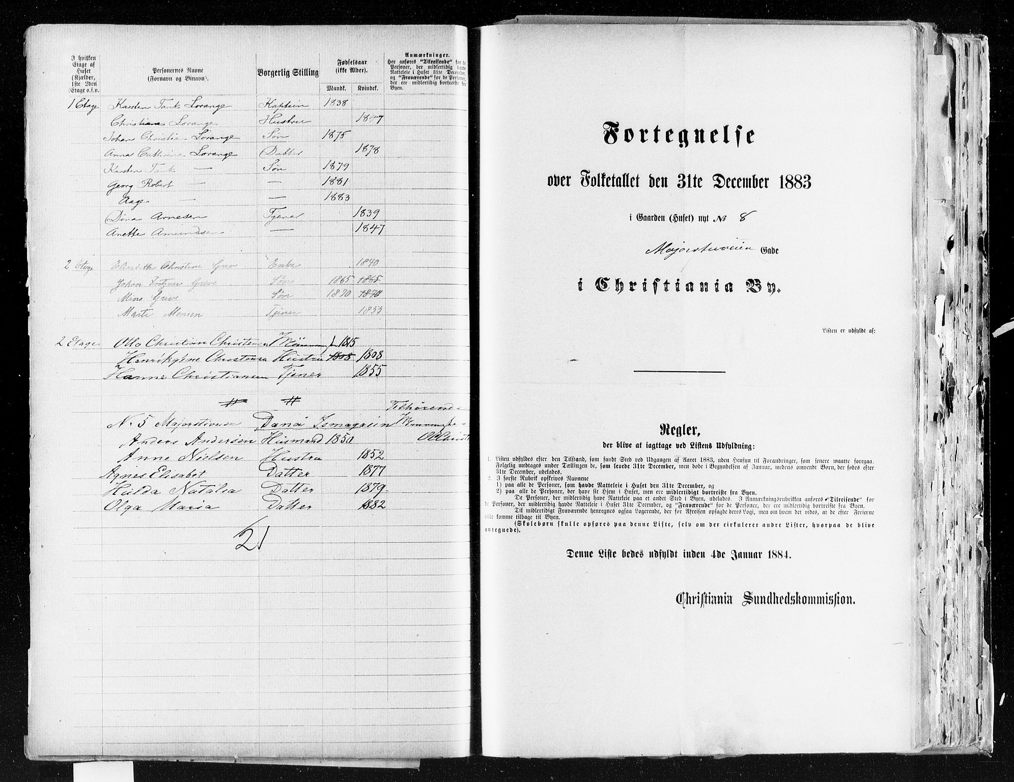 OBA, Municipal Census 1883 for Kristiania, 1883, p. 2609