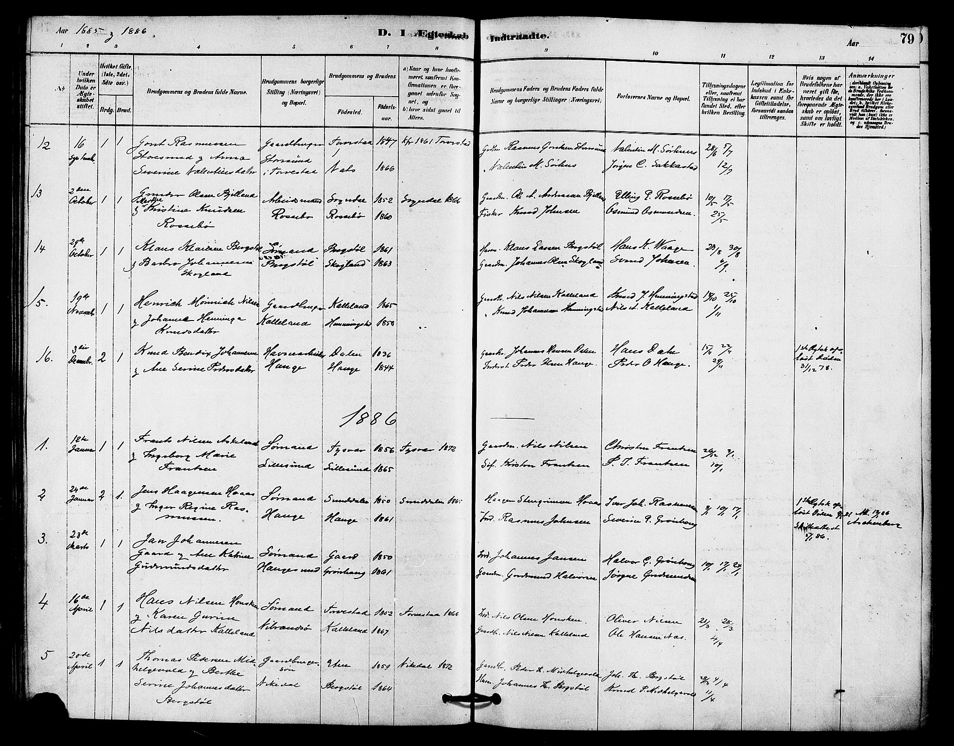 Haugesund sokneprestkontor, AV/SAST-A -101863/H/Ha/Haa/L0002: Parish register (official) no. A 2, 1878-1886, p. 79