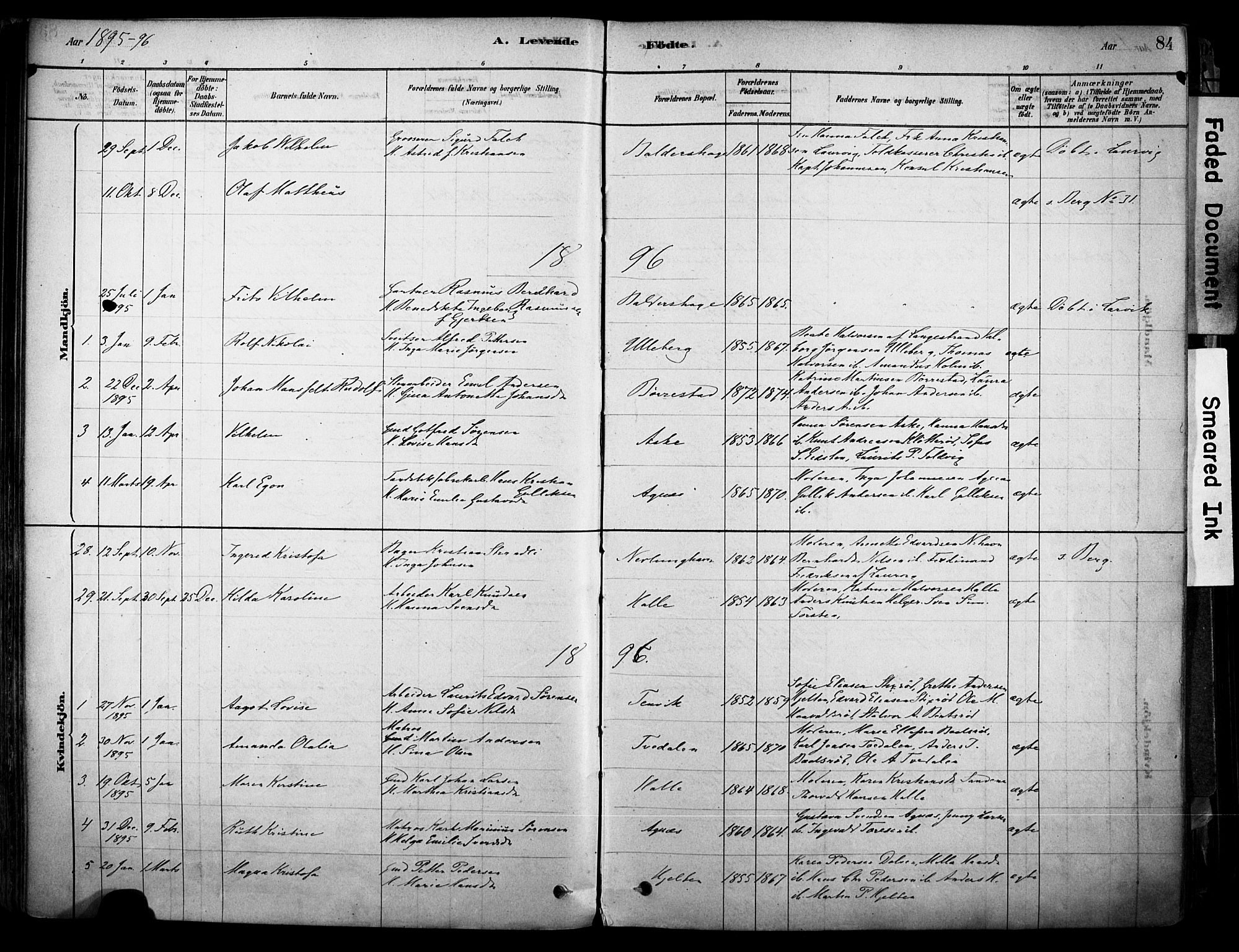 Brunlanes kirkebøker, SAKO/A-342/F/Fc/L0001: Parish register (official) no. III 1, 1878-1899, p. 84