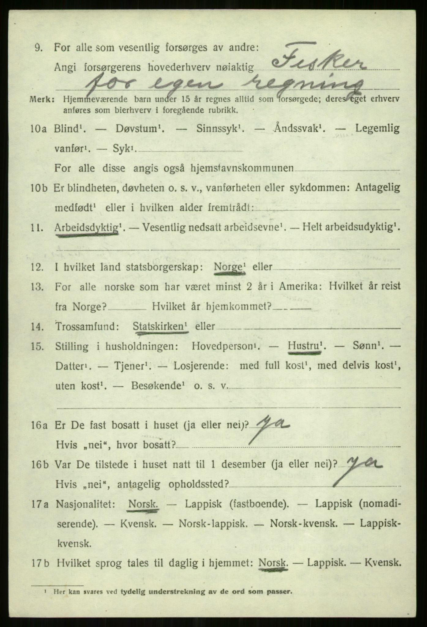 SATØ, 1920 census for Tromsøysund, 1920, p. 11905