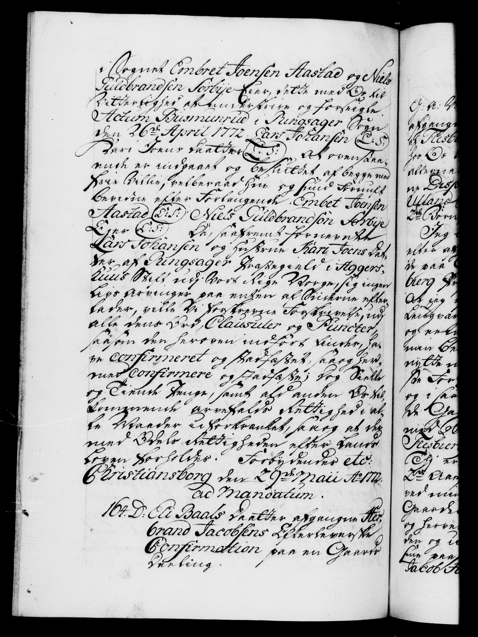 Danske Kanselli 1572-1799, AV/RA-EA-3023/F/Fc/Fca/Fcaa/L0045: Norske registre "Norske eller 3. dept.s åpne brev, 1771-1773, p. 320b