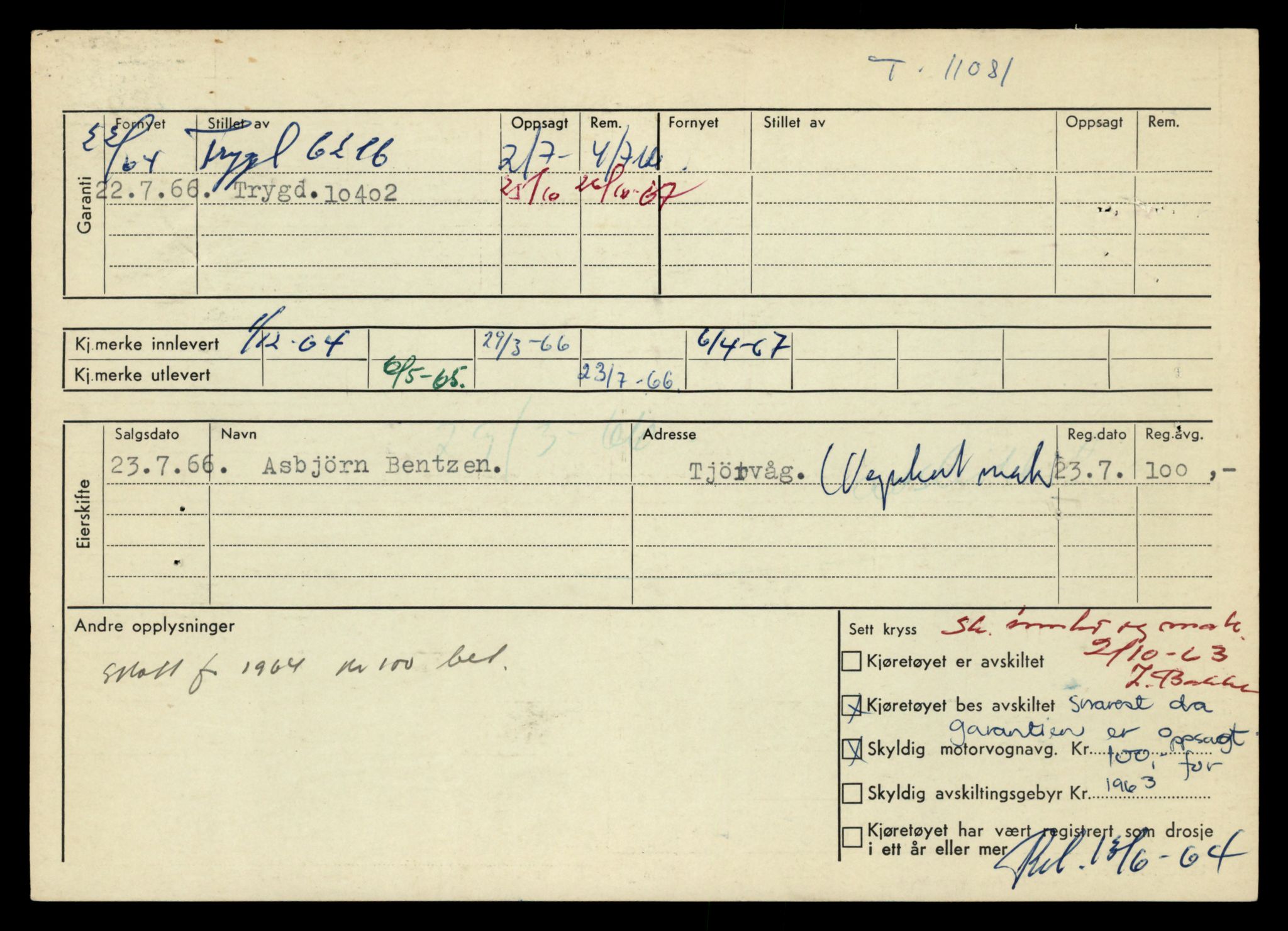 Møre og Romsdal vegkontor - Ålesund trafikkstasjon, AV/SAT-A-4099/F/Fe/L0026: Registreringskort for kjøretøy T 11046 - T 11160, 1927-1998, p. 1050