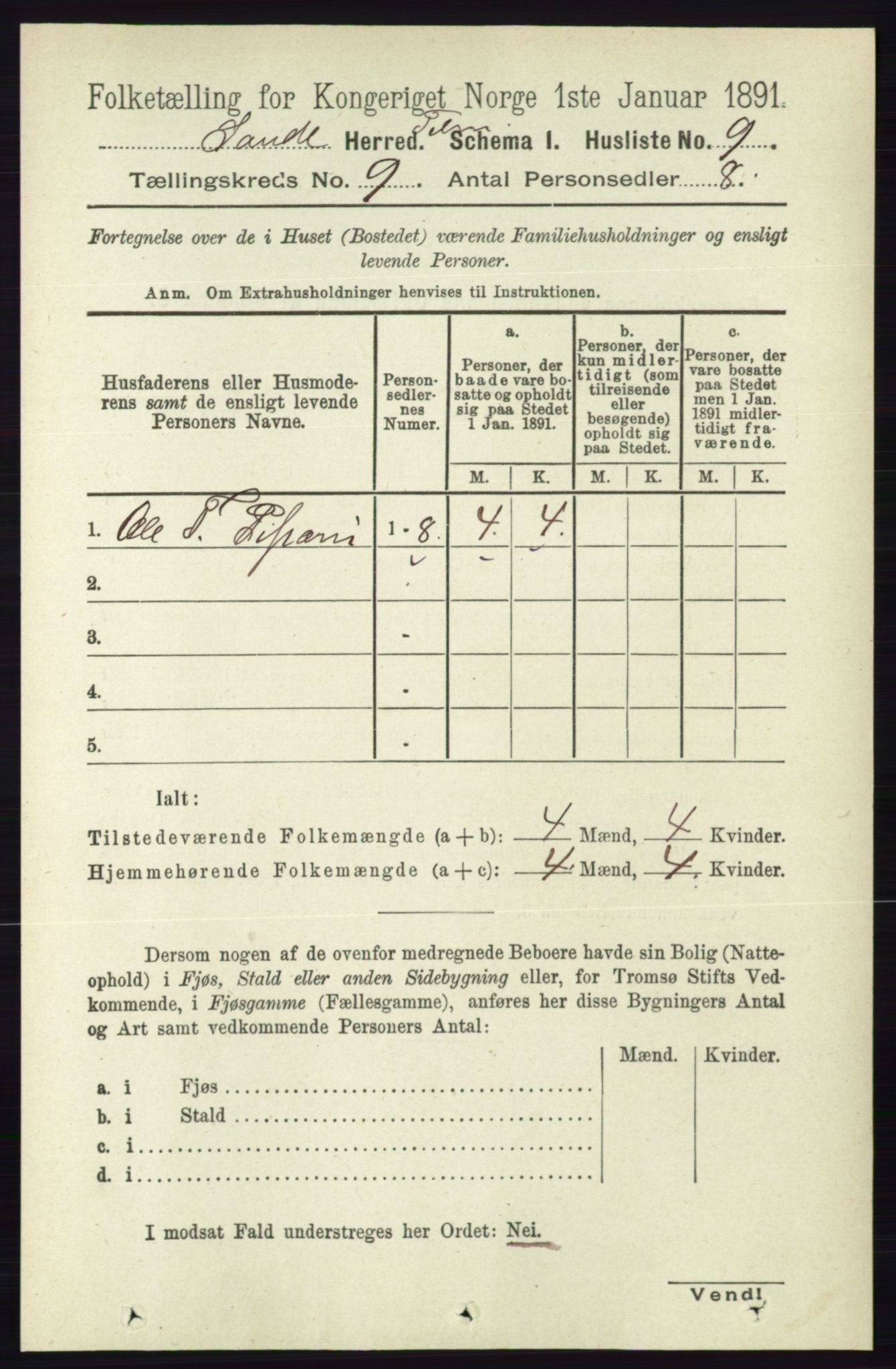 RA, 1891 census for 0822 Sauherad, 1891, p. 2667