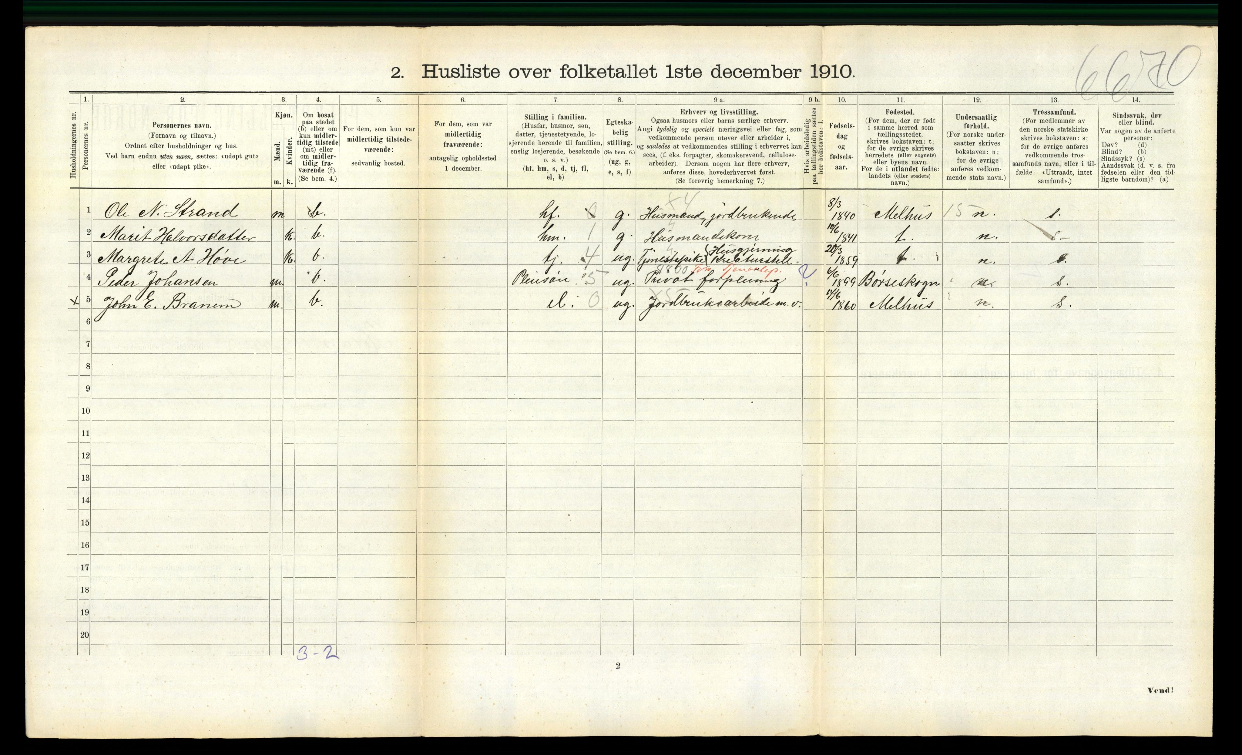 RA, 1910 census for Hølonda, 1910, p. 179