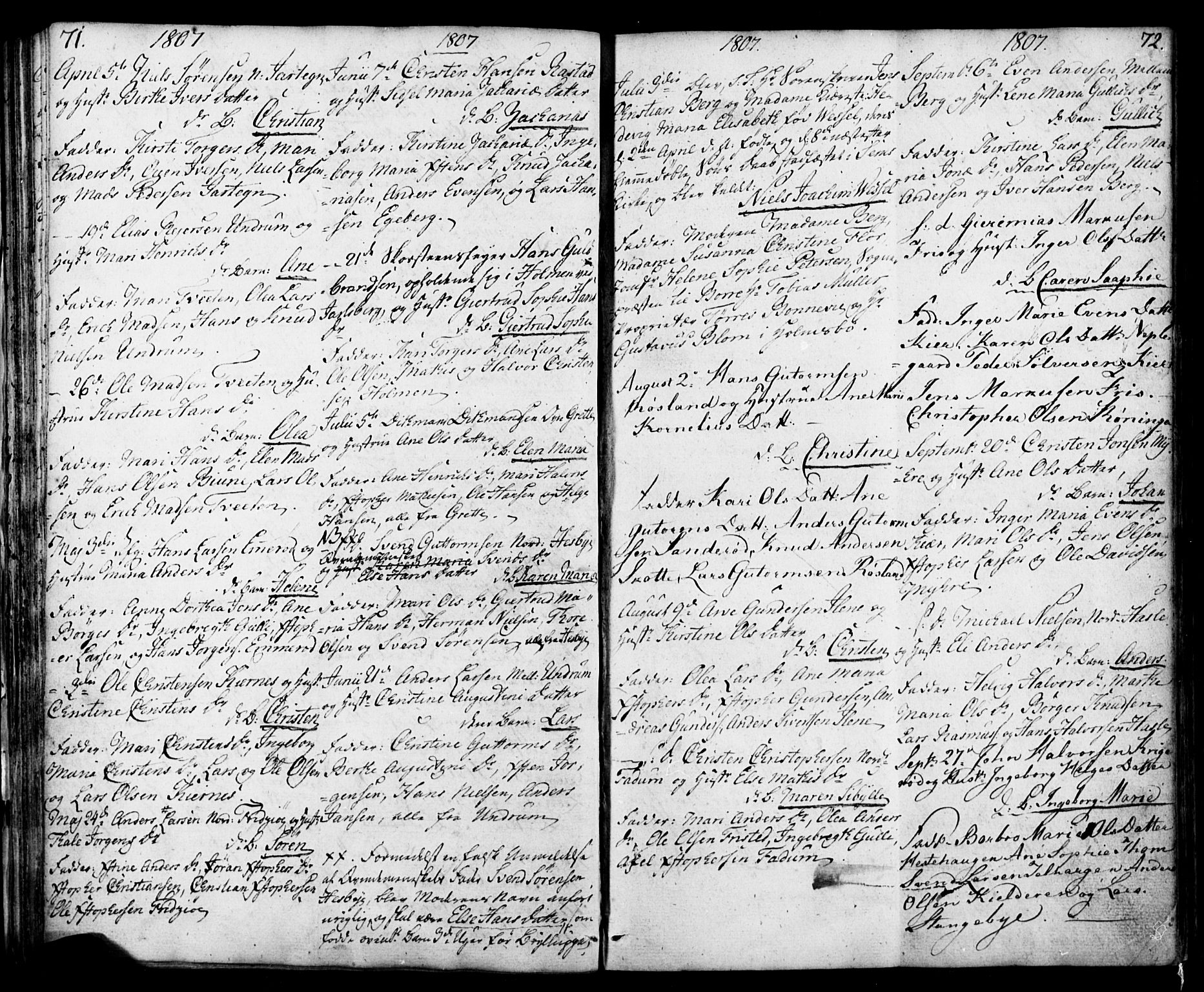 Sem kirkebøker, SAKO/A-5/F/Fa/L0003: Parish register (official) no. I 3, 1799-1814, p. 71-72