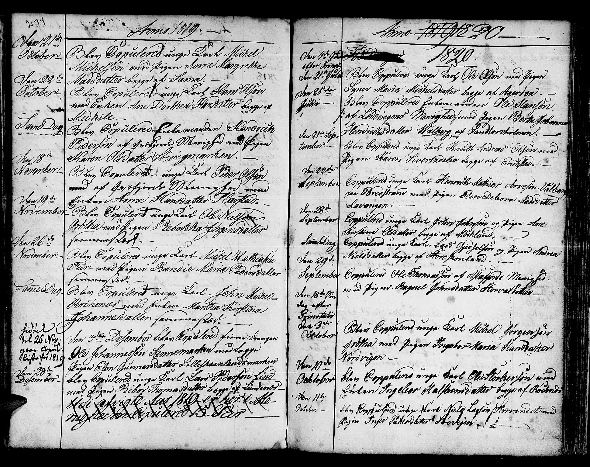 Trondenes sokneprestkontor, AV/SATØ-S-1319/H/Ha/L0005kirke: Parish register (official) no. 5, 1804-1820, p. 274-275