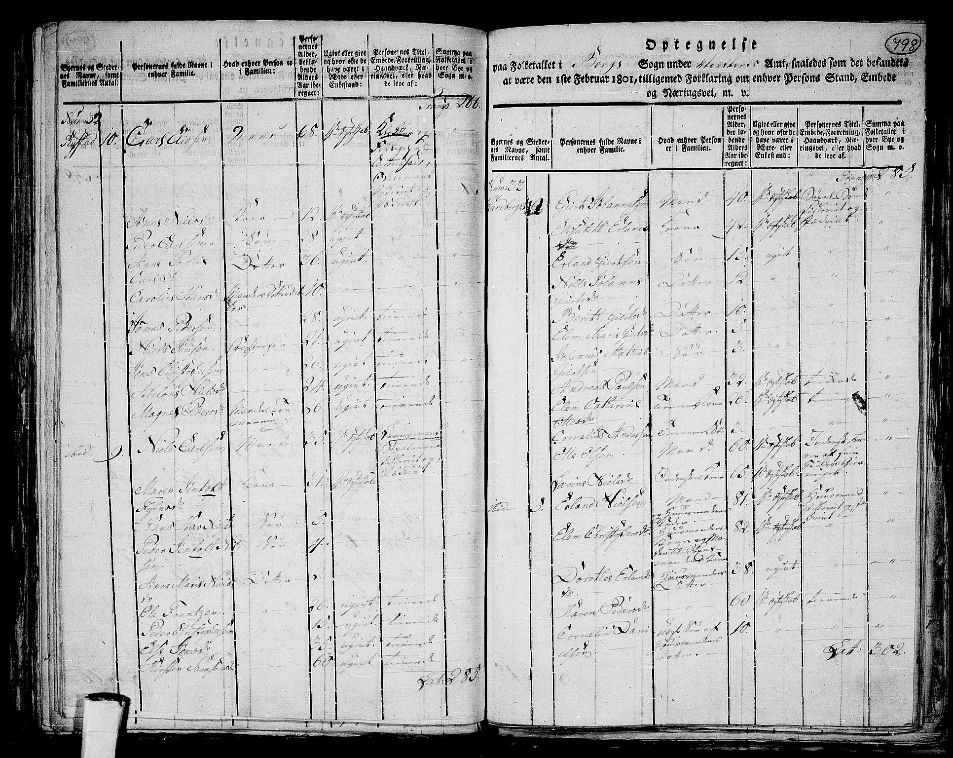 RA, 1801 census for 1862P Borge, 1801, p. 797b-798a