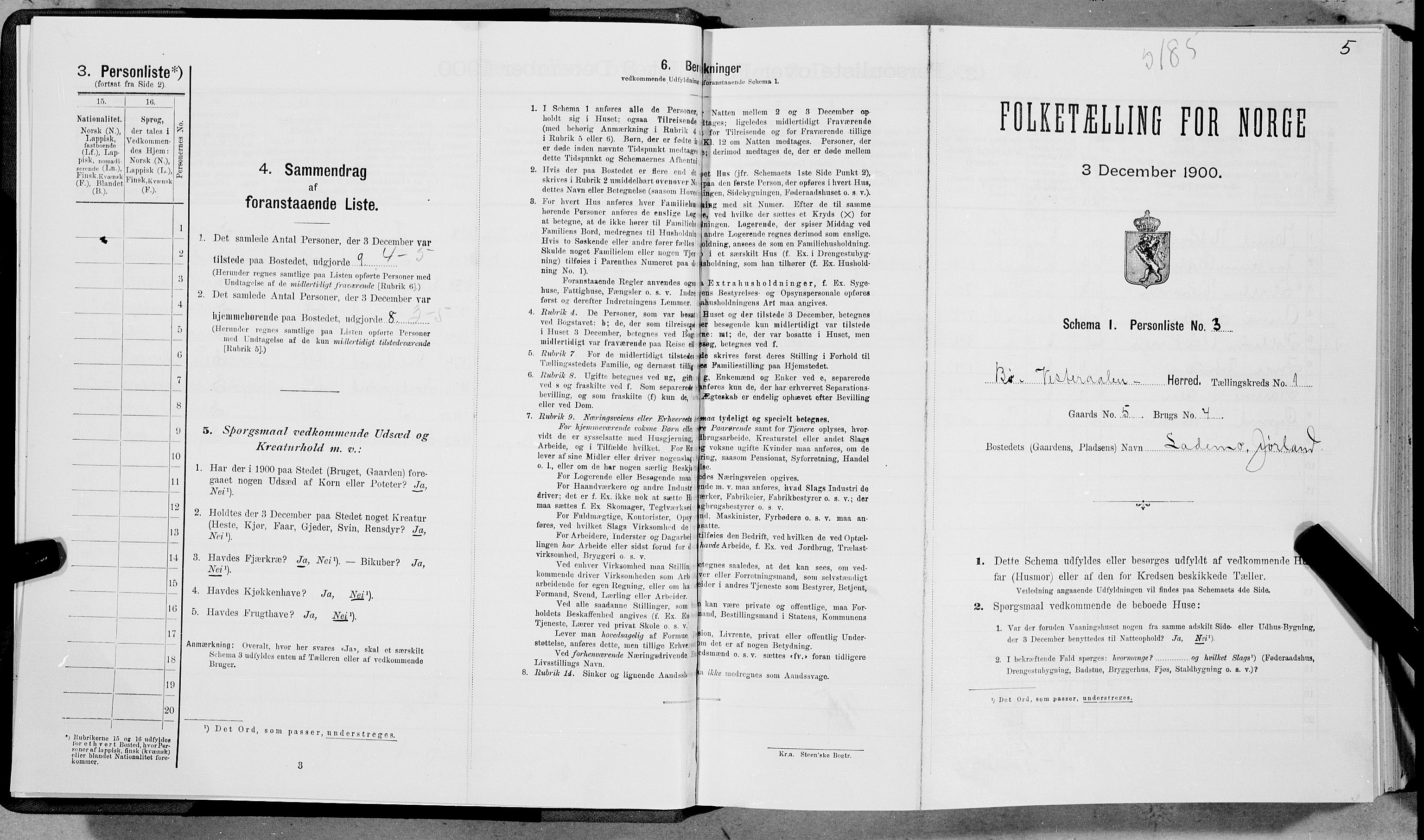 SAT, 1900 census for Bø, 1900, p. 30