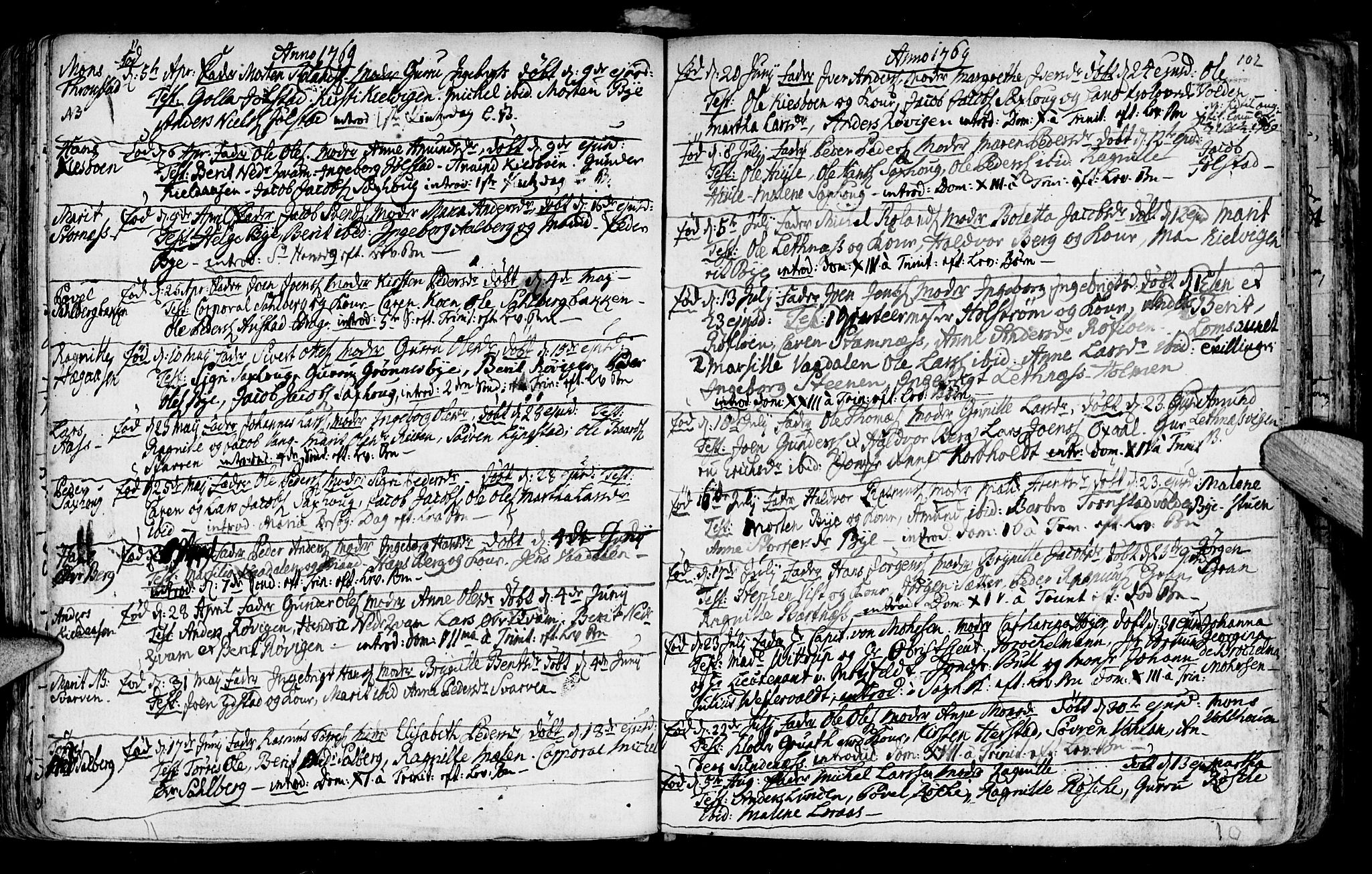 Ministerialprotokoller, klokkerbøker og fødselsregistre - Nord-Trøndelag, SAT/A-1458/730/L0273: Parish register (official) no. 730A02, 1762-1802, p. 102