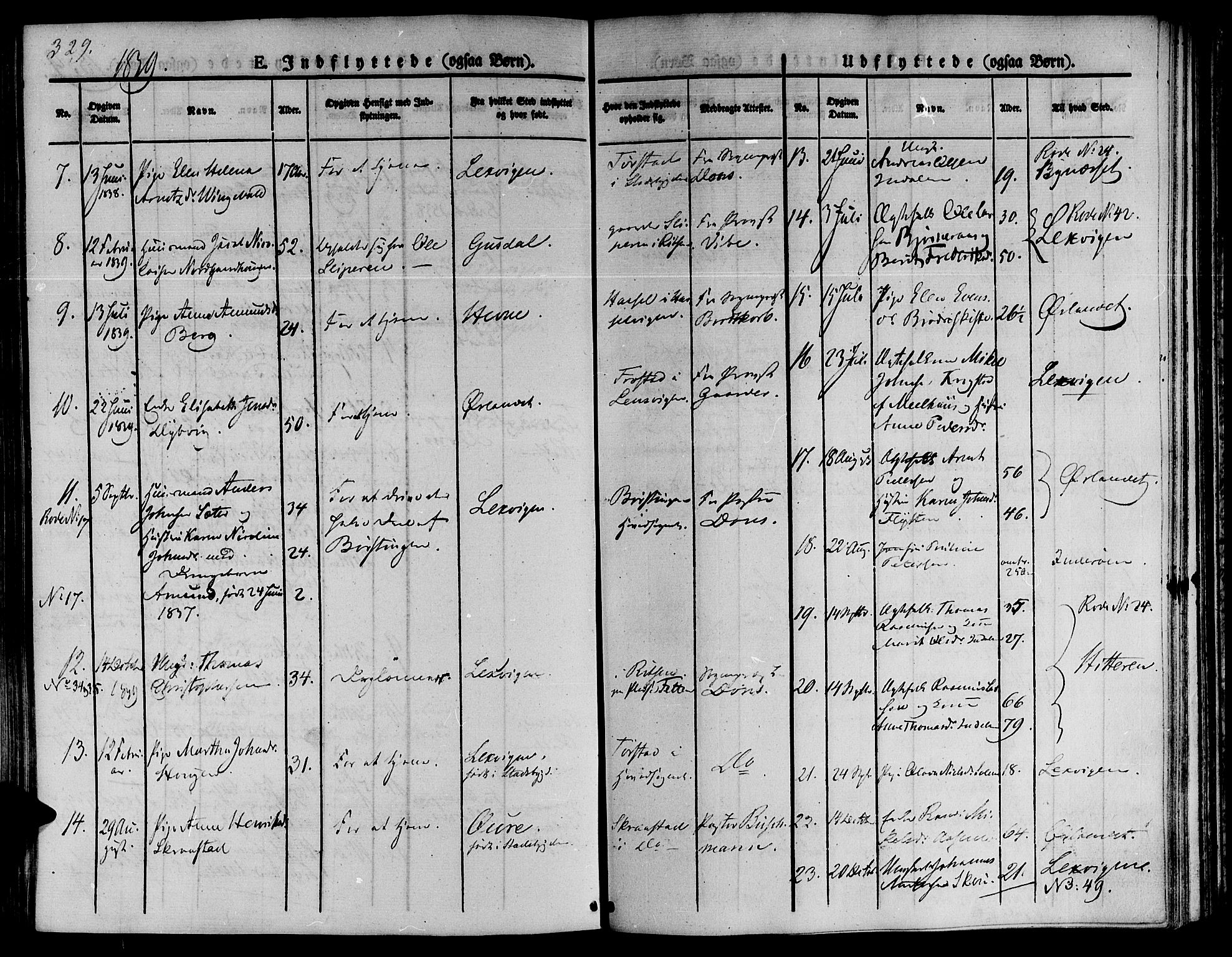 Ministerialprotokoller, klokkerbøker og fødselsregistre - Sør-Trøndelag, SAT/A-1456/646/L0610: Parish register (official) no. 646A08, 1837-1847, p. 329