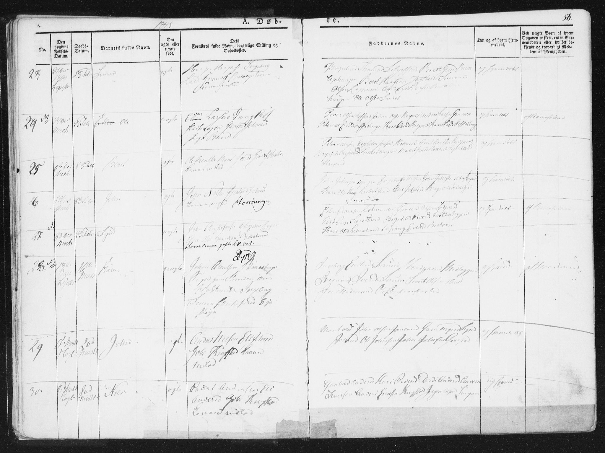 Ministerialprotokoller, klokkerbøker og fødselsregistre - Sør-Trøndelag, AV/SAT-A-1456/691/L1074: Parish register (official) no. 691A06, 1842-1852, p. 53