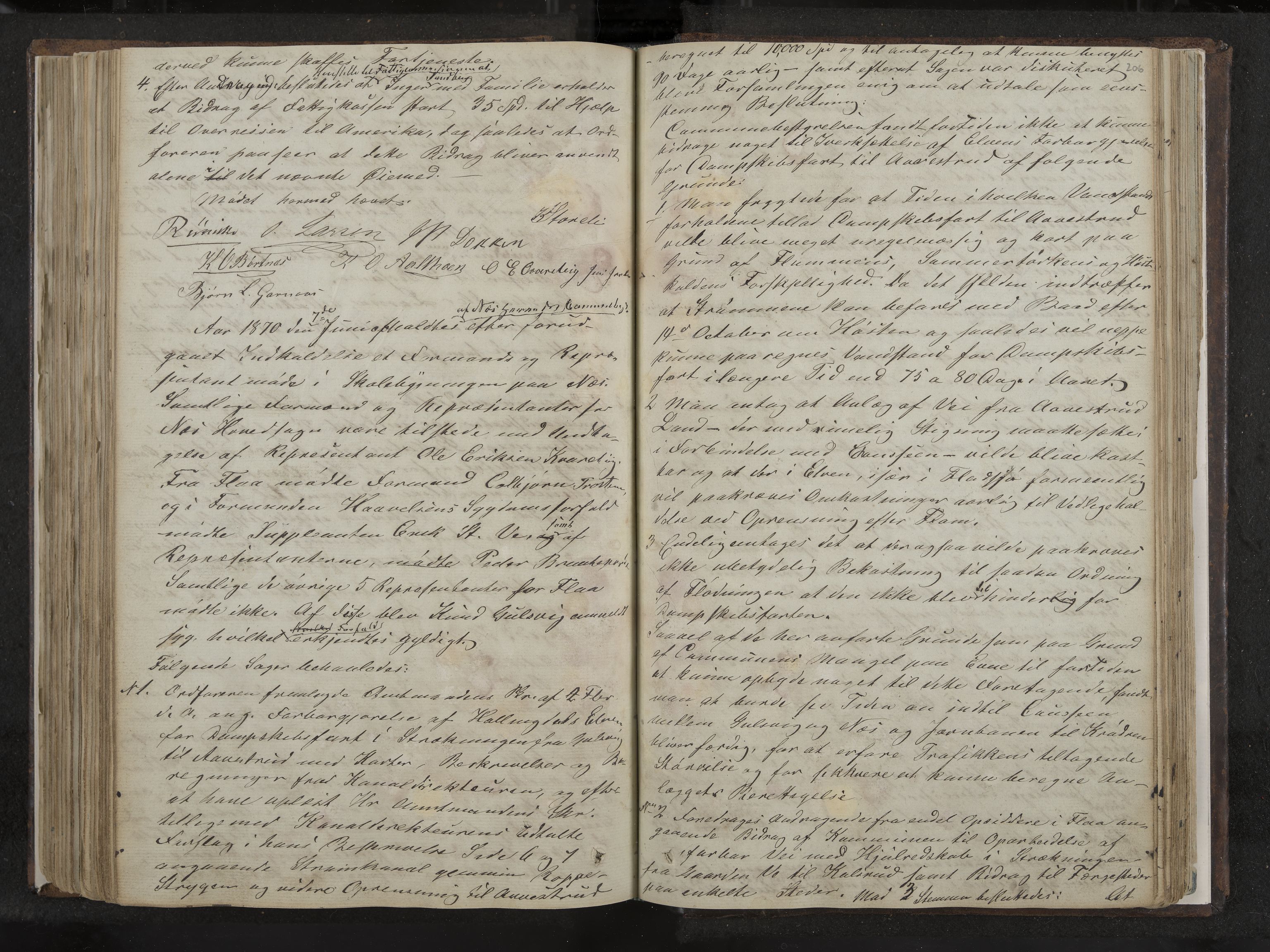 Nes formannskap og sentraladministrasjon, IKAK/0616021-1/A/Aa/L0001: Møtebok med register, 1838-1875, p. 206