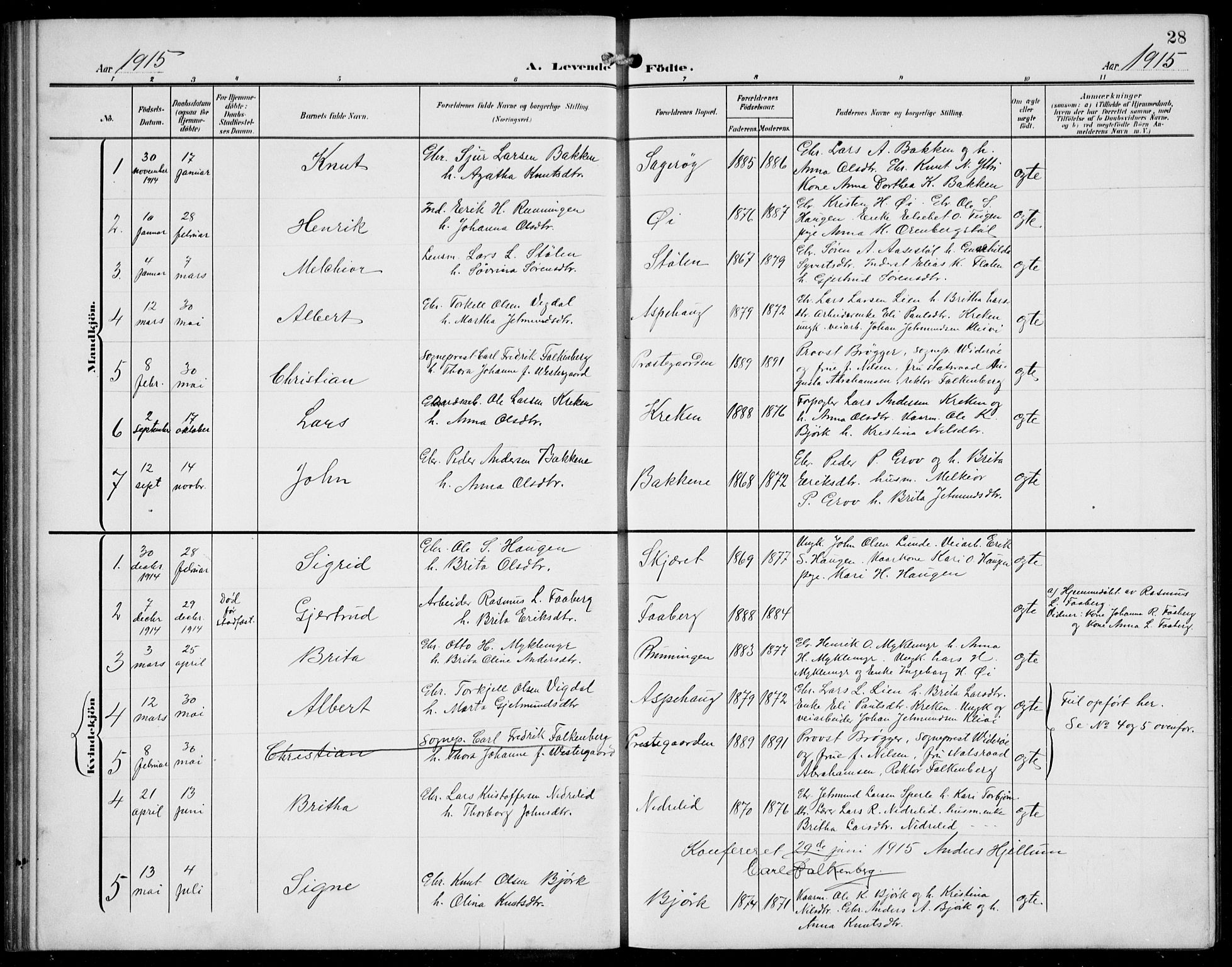 Jostedal sokneprestembete, AV/SAB-A-80601/H/Hab/Haba/L0002: Parish register (copy) no. A 2, 1907-1931, p. 28