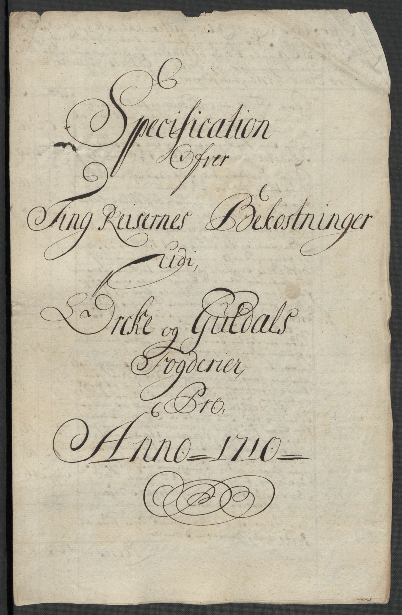 Rentekammeret inntil 1814, Reviderte regnskaper, Fogderegnskap, RA/EA-4092/R60/L3960: Fogderegnskap Orkdal og Gauldal, 1710, p. 429