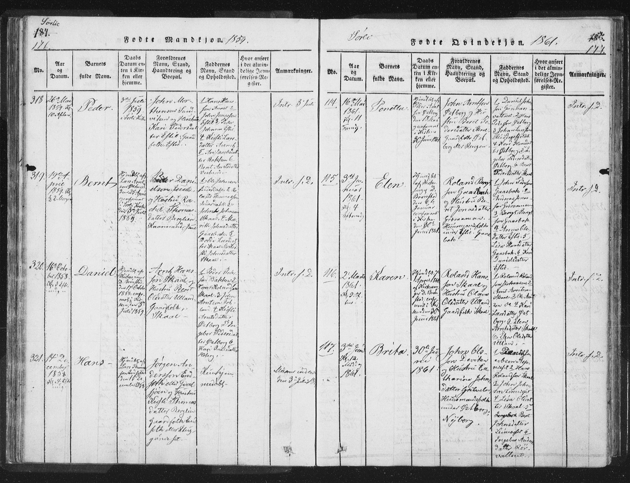 Ministerialprotokoller, klokkerbøker og fødselsregistre - Nord-Trøndelag, SAT/A-1458/755/L0491: Parish register (official) no. 755A01 /2, 1817-1864, p. 176-177