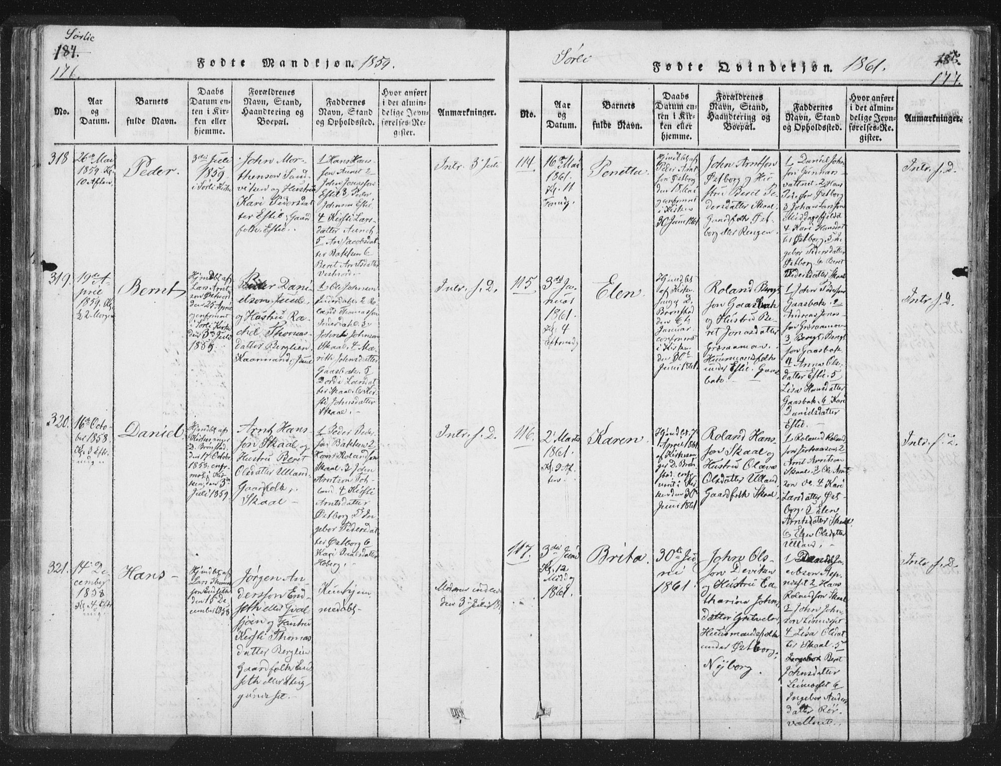 Ministerialprotokoller, klokkerbøker og fødselsregistre - Nord-Trøndelag, AV/SAT-A-1458/755/L0491: Parish register (official) no. 755A01 /2, 1817-1864, p. 176-177