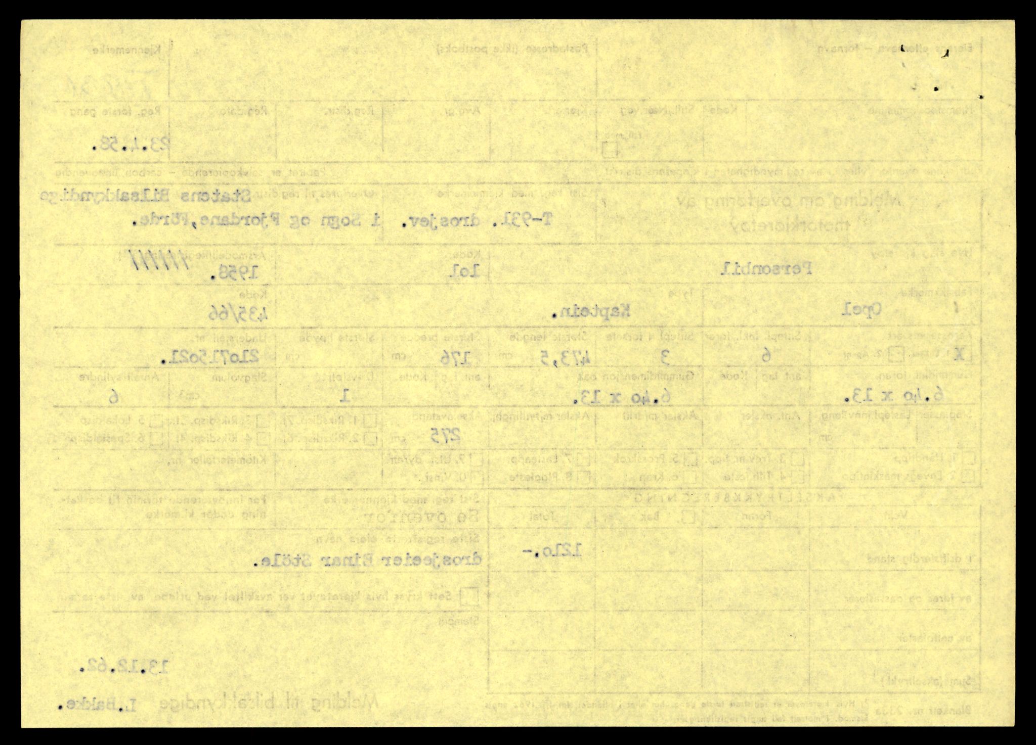 Møre og Romsdal vegkontor - Ålesund trafikkstasjon, SAT/A-4099/F/Fe/L0009: Registreringskort for kjøretøy T 896 - T 1049, 1927-1998, p. 526