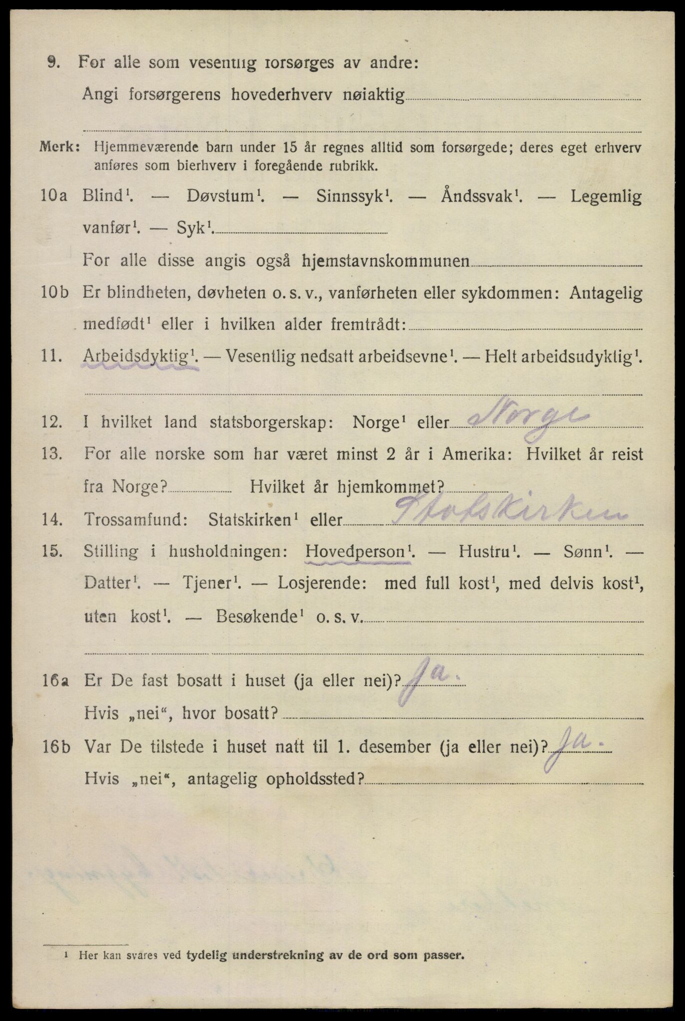 SAKO, 1920 census for Lunde, 1920, p. 3404