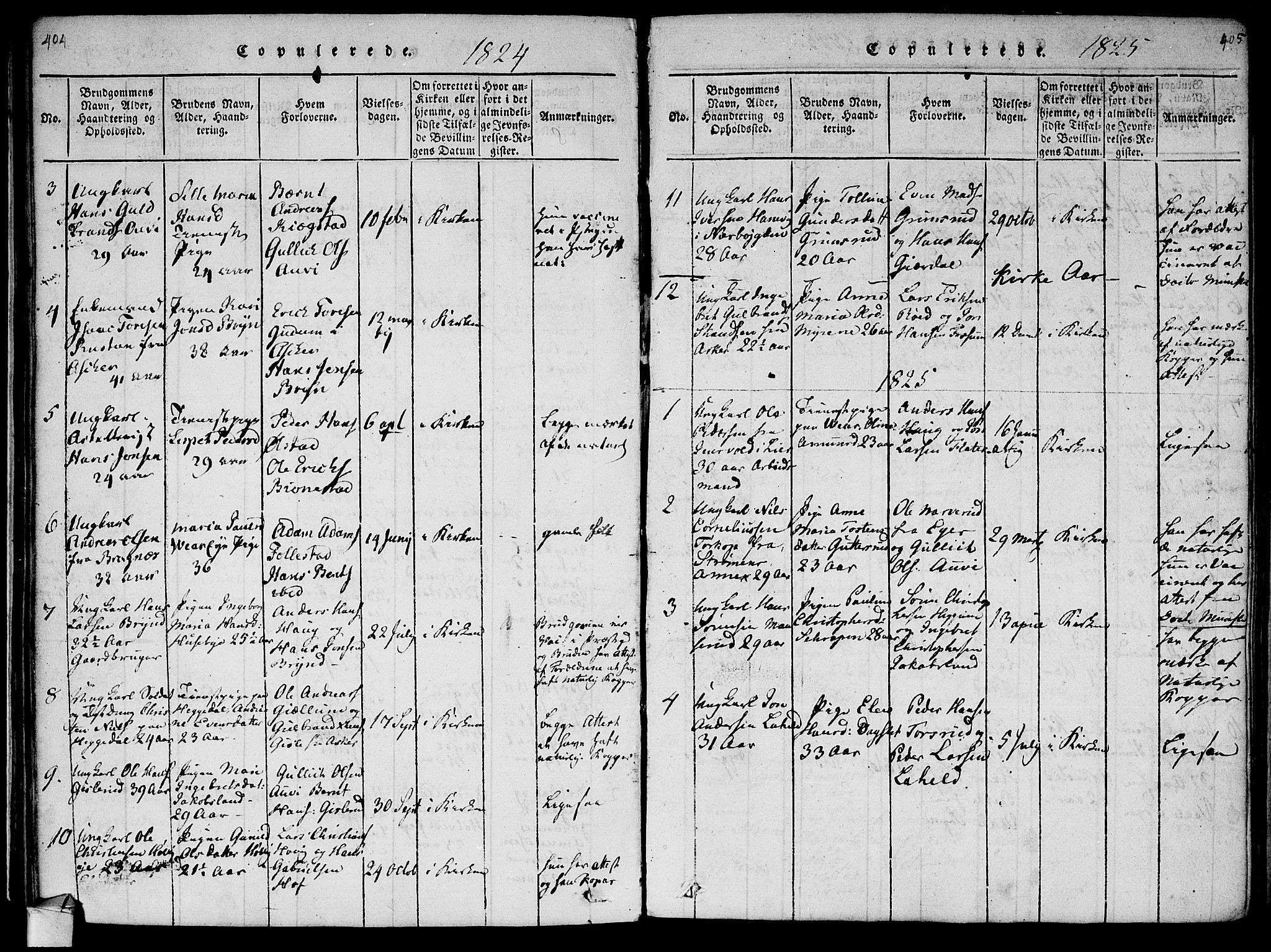 Røyken kirkebøker, SAKO/A-241/F/Fa/L0004: Parish register (official) no. 4, 1814-1832, p. 404-405