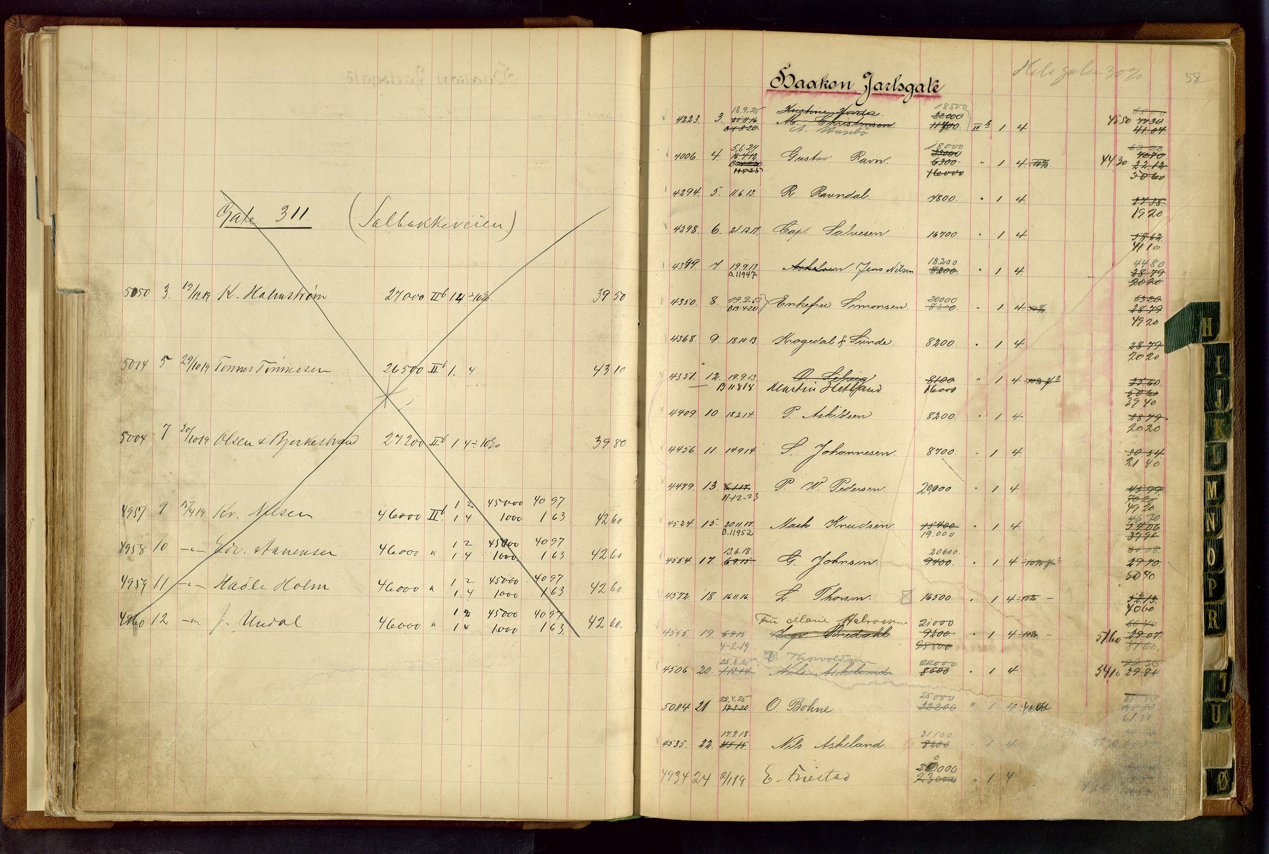 Norges Brannkasse Stavanger, AV/SAST-A-102143/F/Fc/L0003: Brannkontingentprotokoll, 1910-1924, p. 57b-58a