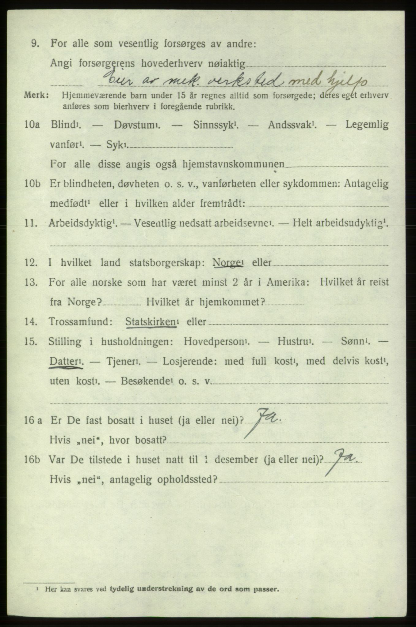 SAB, 1920 census for Stord, 1920, p. 7006