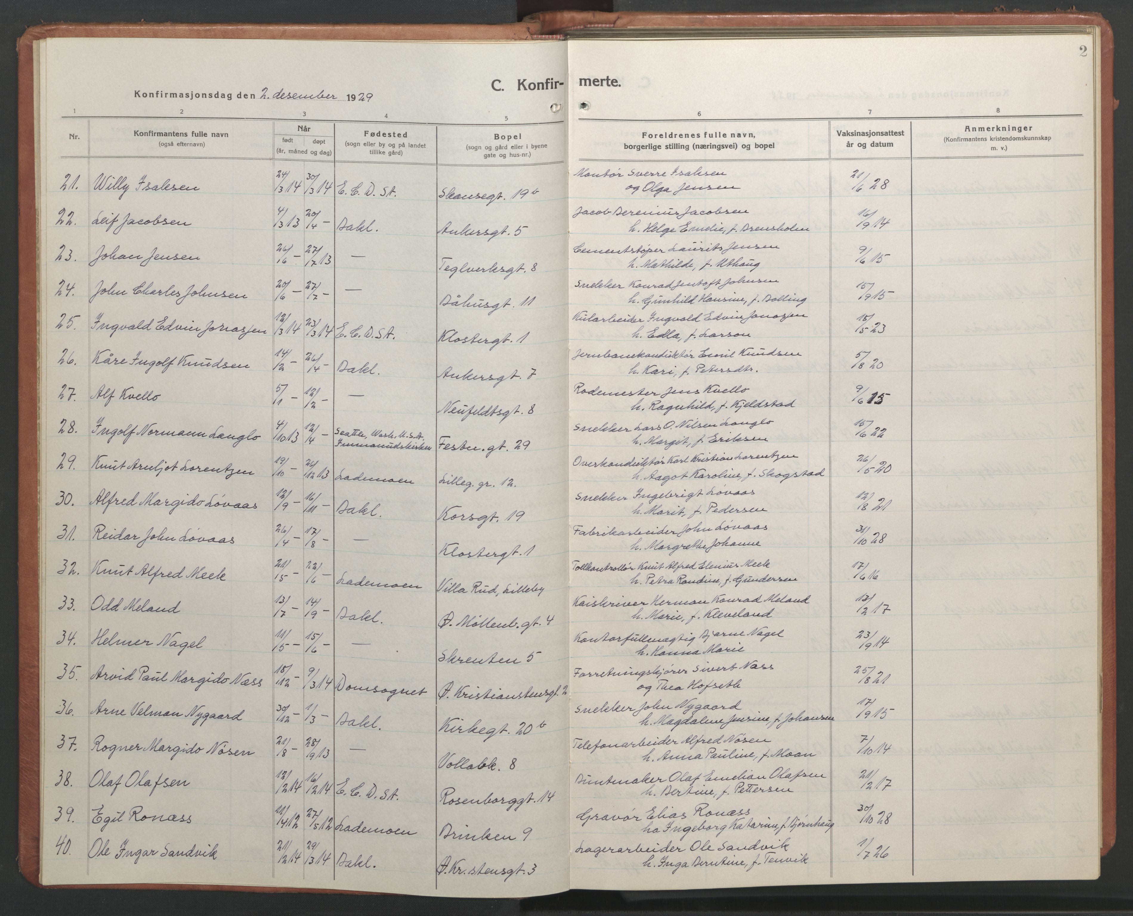 Ministerialprotokoller, klokkerbøker og fødselsregistre - Sør-Trøndelag, SAT/A-1456/604/L0228: Parish register (copy) no. 604C11, 1928-1950, p. 2