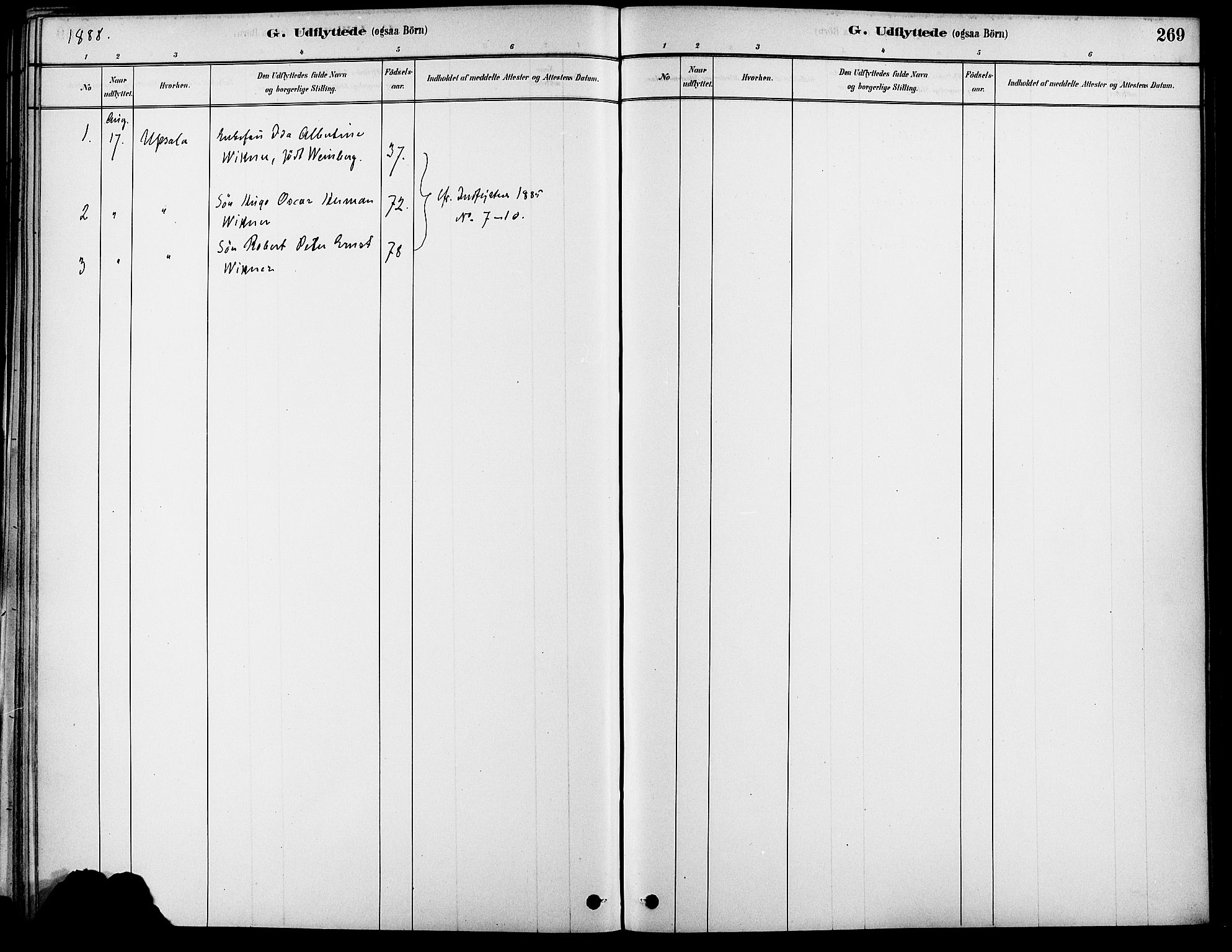 Gamle Aker prestekontor Kirkebøker, SAO/A-10617a/F/L0007: Parish register (official) no. 7, 1882-1890, p. 269
