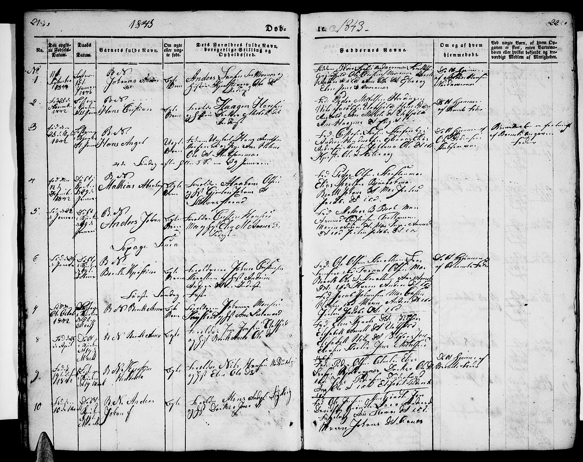 Ministerialprotokoller, klokkerbøker og fødselsregistre - Nordland, SAT/A-1459/827/L0413: Parish register (copy) no. 827C02, 1842-1852, p. 21-22