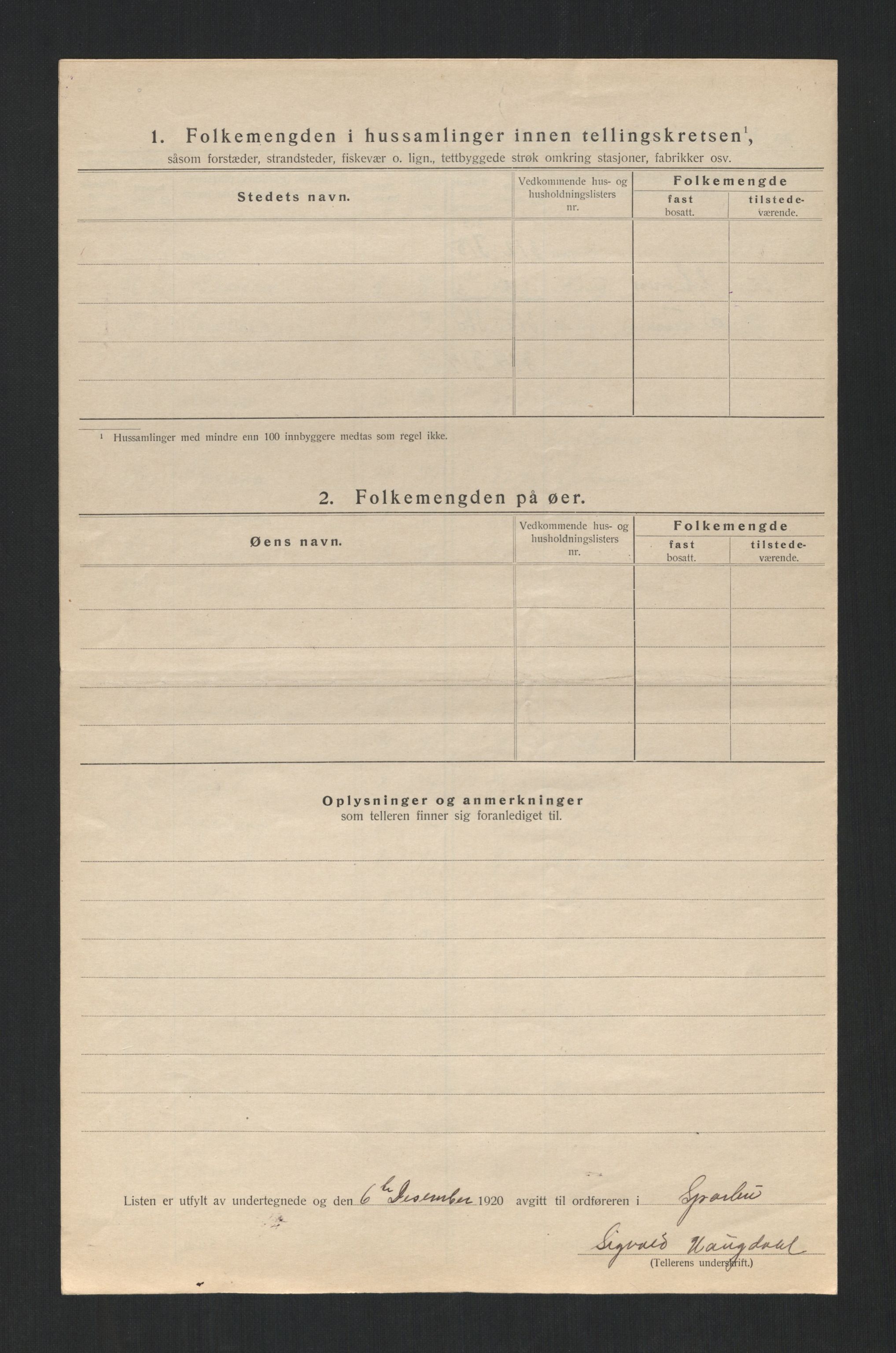 SAT, 1920 census for Sparbu, 1920, p. 20