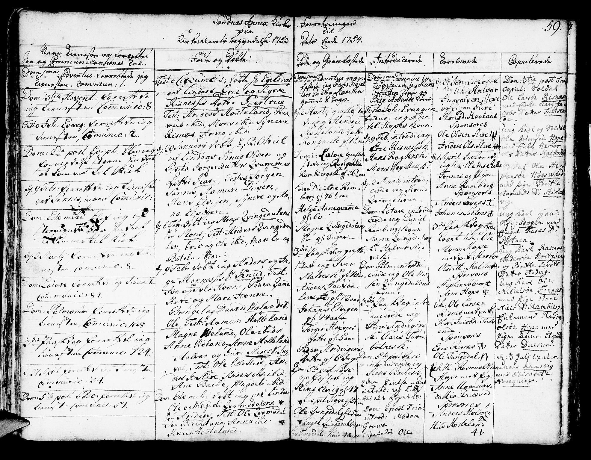 Lindås Sokneprestembete, AV/SAB-A-76701/H/Haa/Haaa/L0003: Parish register (official) no. A 3, 1748-1764, p. 59