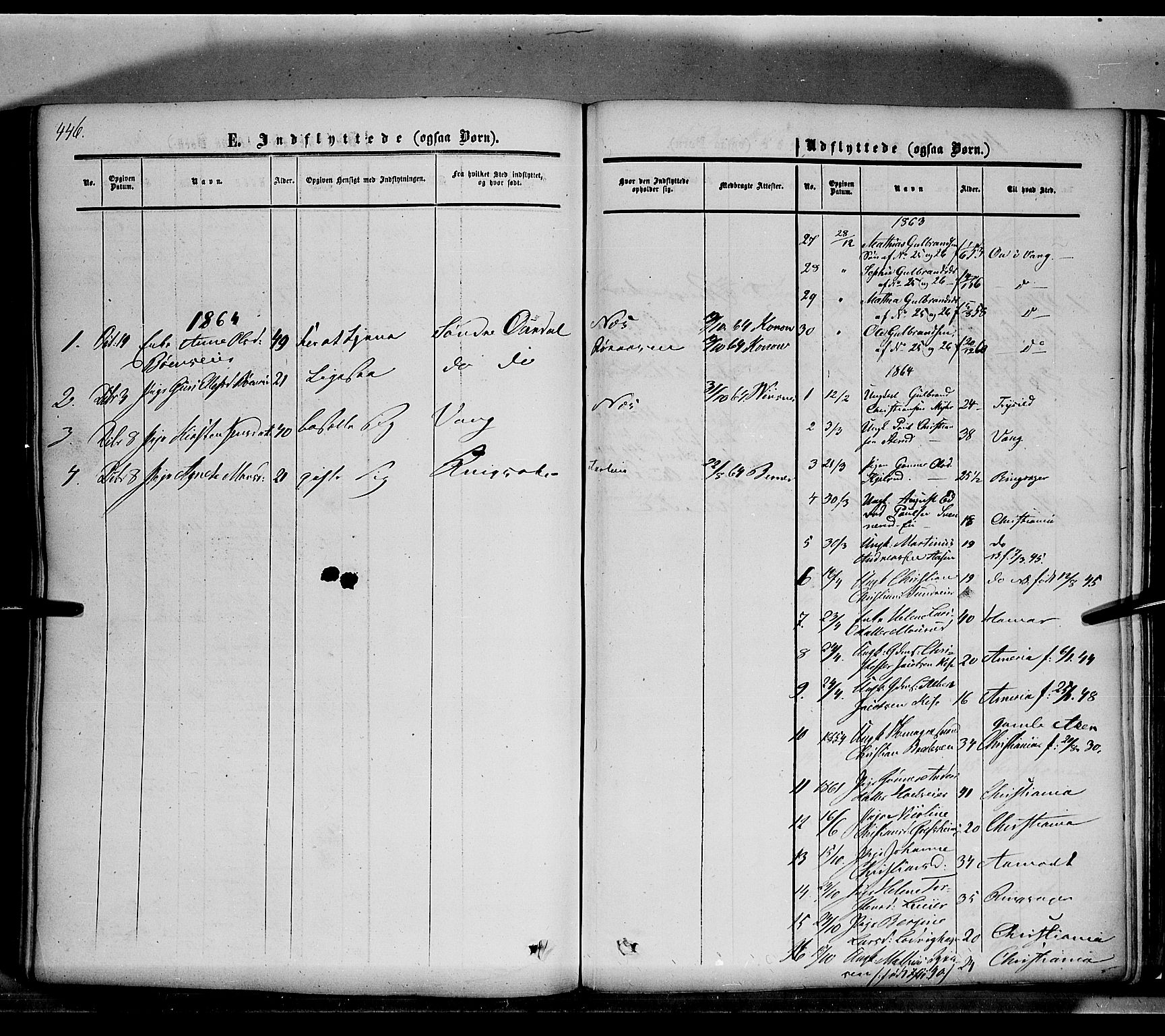 Nes prestekontor, Hedmark, SAH/PREST-020/K/Ka/L0004: Parish register (official) no. 4, 1852-1886, p. 446