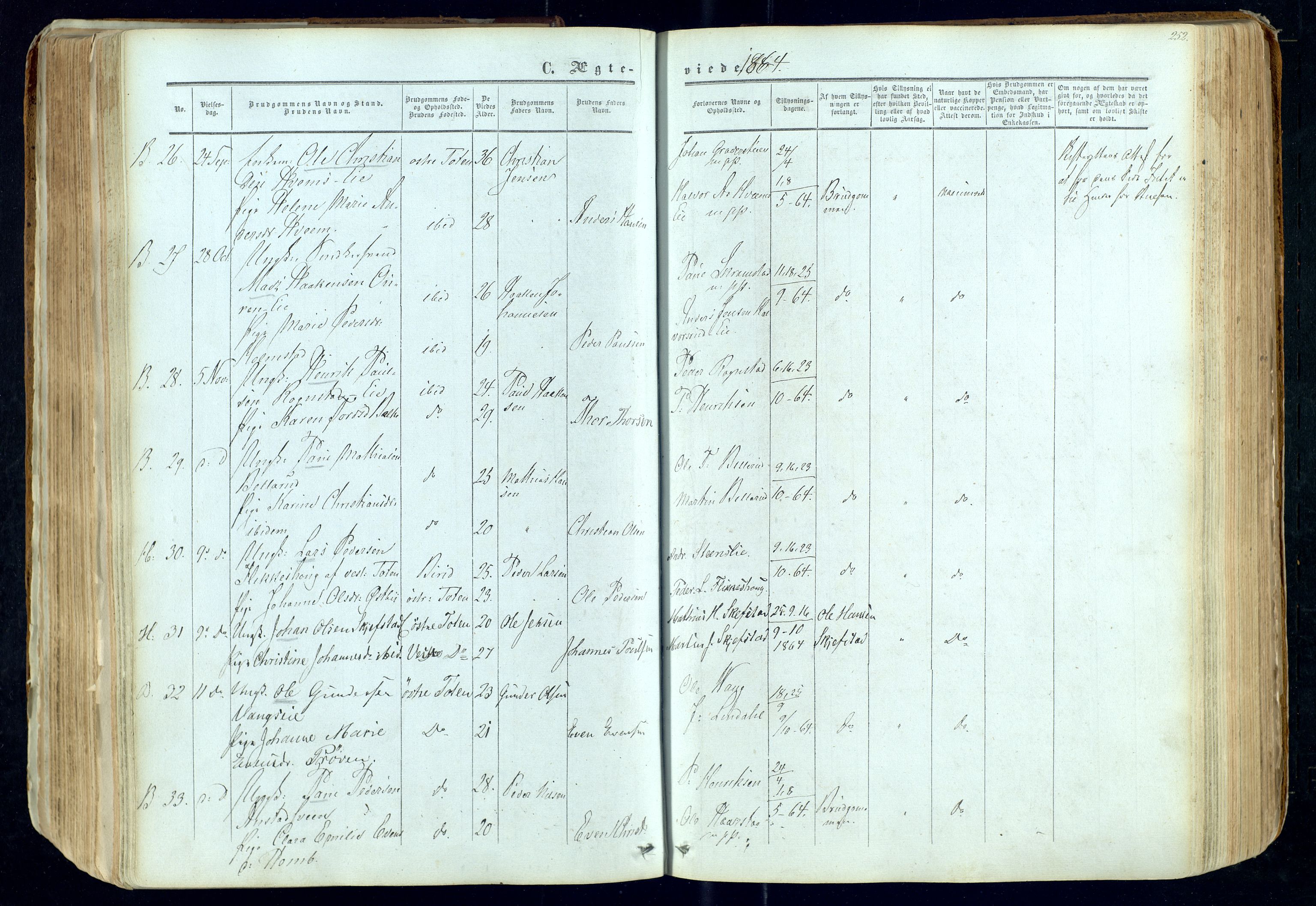 Østre Toten prestekontor, AV/SAH-PREST-104/H/Ha/Haa/L0004: Parish register (official) no. 4, 1857-1865, p. 252