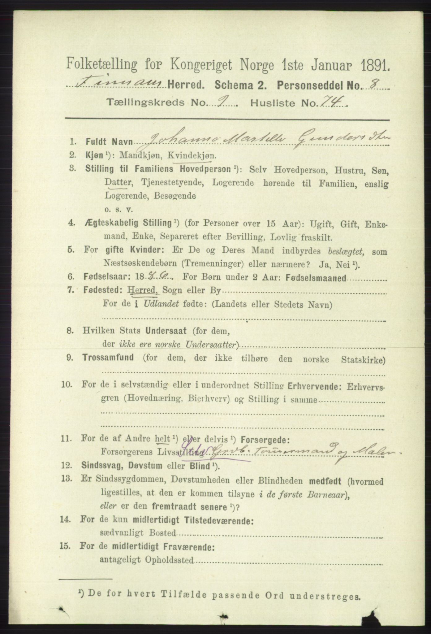 RA, 1891 census for 1218 Finnås, 1891, p. 4418