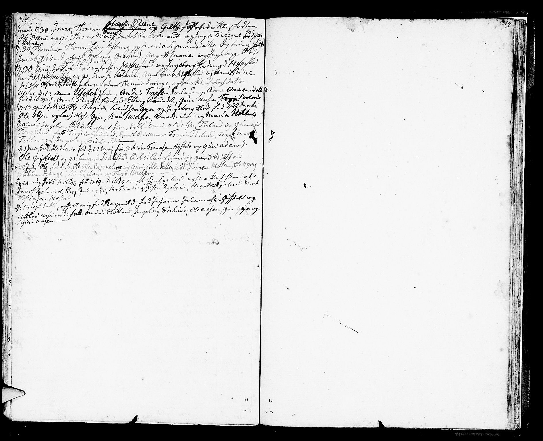 Helleland sokneprestkontor, SAST/A-101810: Parish register (official) no. A 3 /3, 1791-1817, p. 318-319