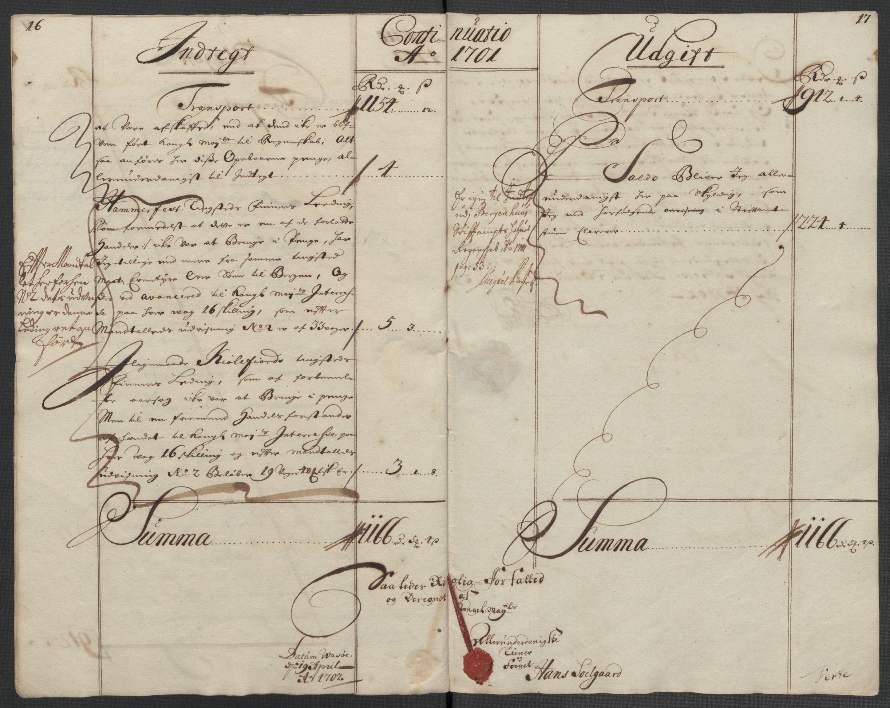 Rentekammeret inntil 1814, Reviderte regnskaper, Fogderegnskap, RA/EA-4092/R69/L4852: Fogderegnskap Finnmark/Vardøhus, 1701-1704, p. 11