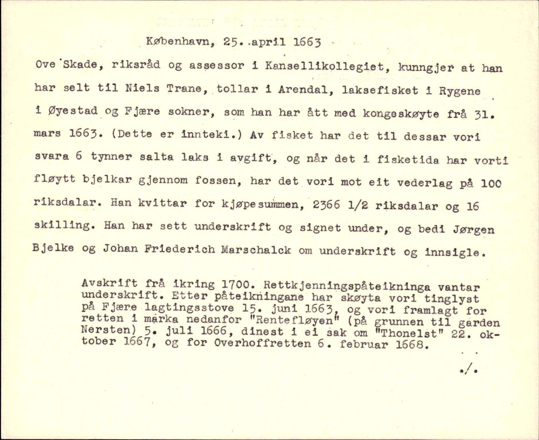 Riksarkivets diplomsamling, AV/RA-EA-5965/F35/F35d/L0005: Innlånte diplomer, seddelregister, 1661-1690, p. 69