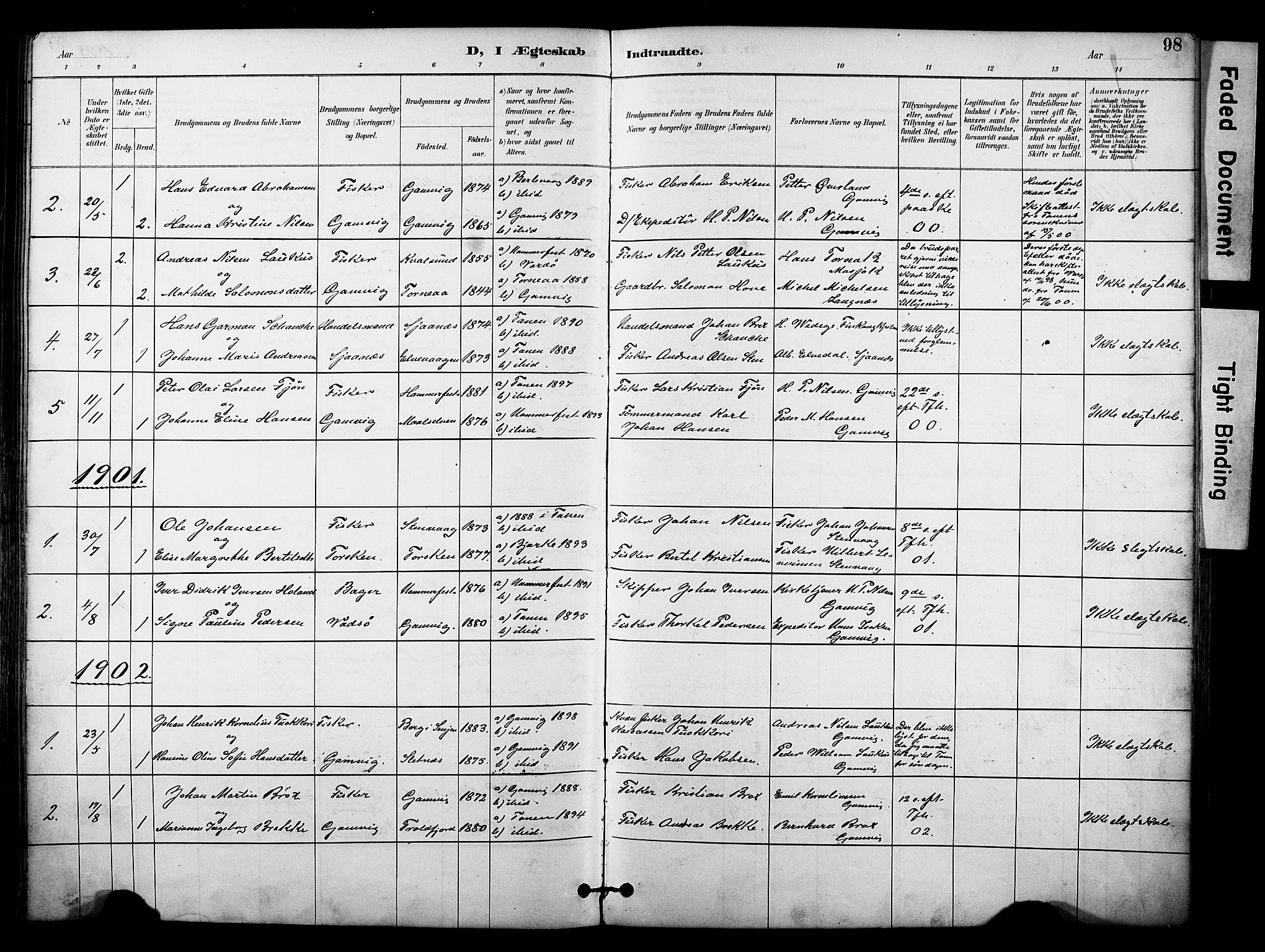 Tana sokneprestkontor, SATØ/S-1334/H/Ha/L0006kirke: Parish register (official) no. 6, 1892-1908, p. 98