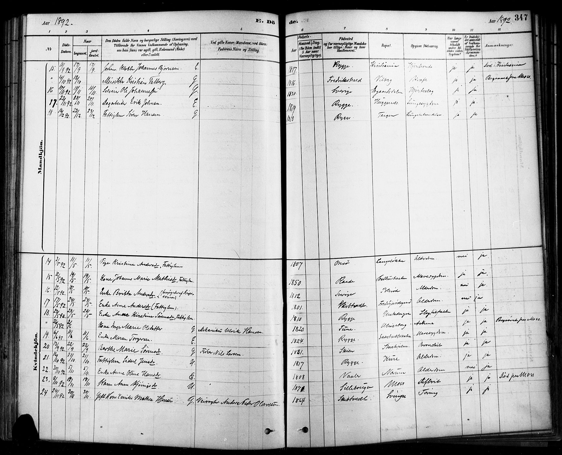 Rygge prestekontor Kirkebøker, AV/SAO-A-10084b/F/Fa/L0007: Parish register (official) no. 7, 1878-1904, p. 347