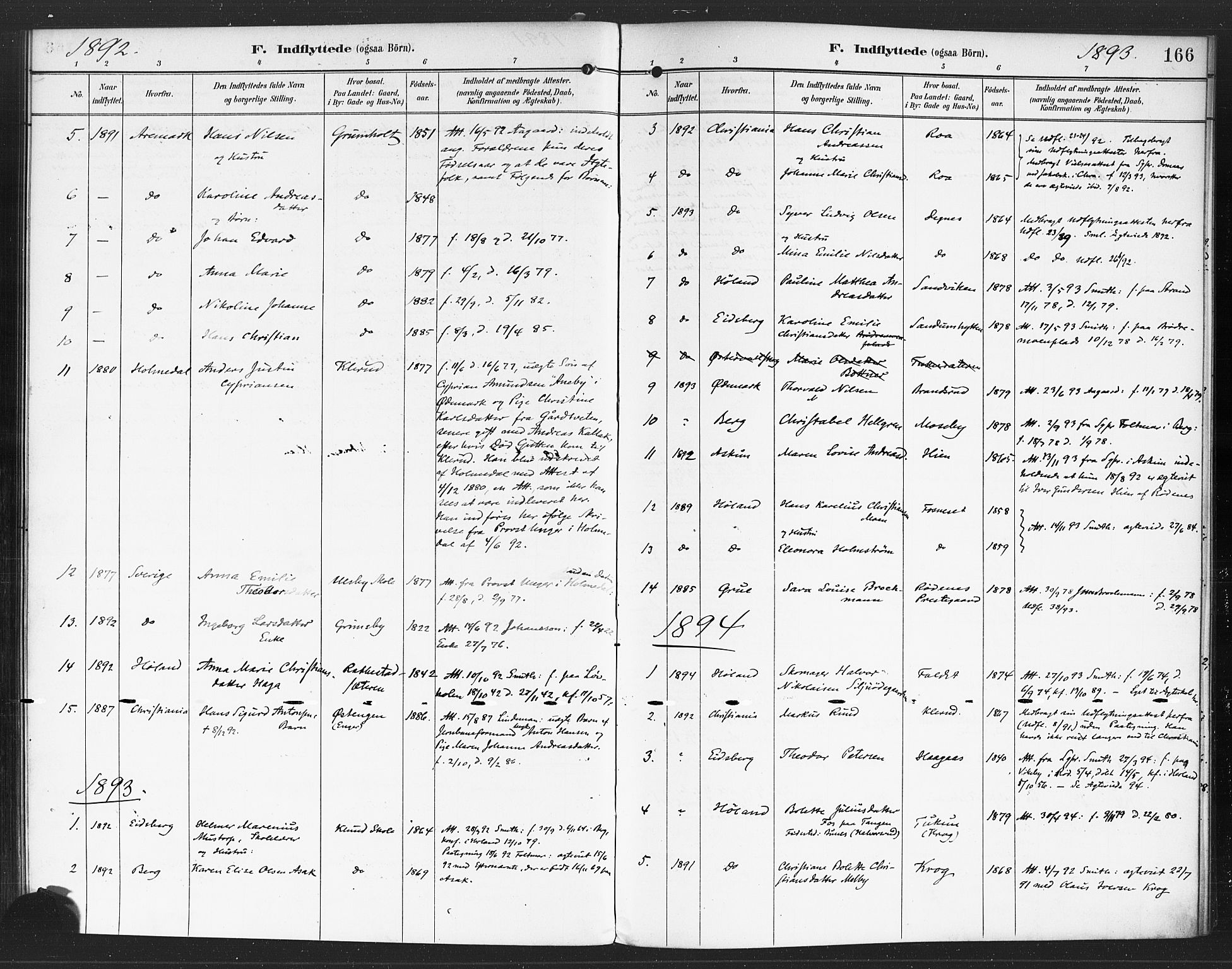 Rødenes prestekontor Kirkebøker, SAO/A-2005/F/Fa/L0010: Parish register (official) no. I 10, 1890-1900, p. 166