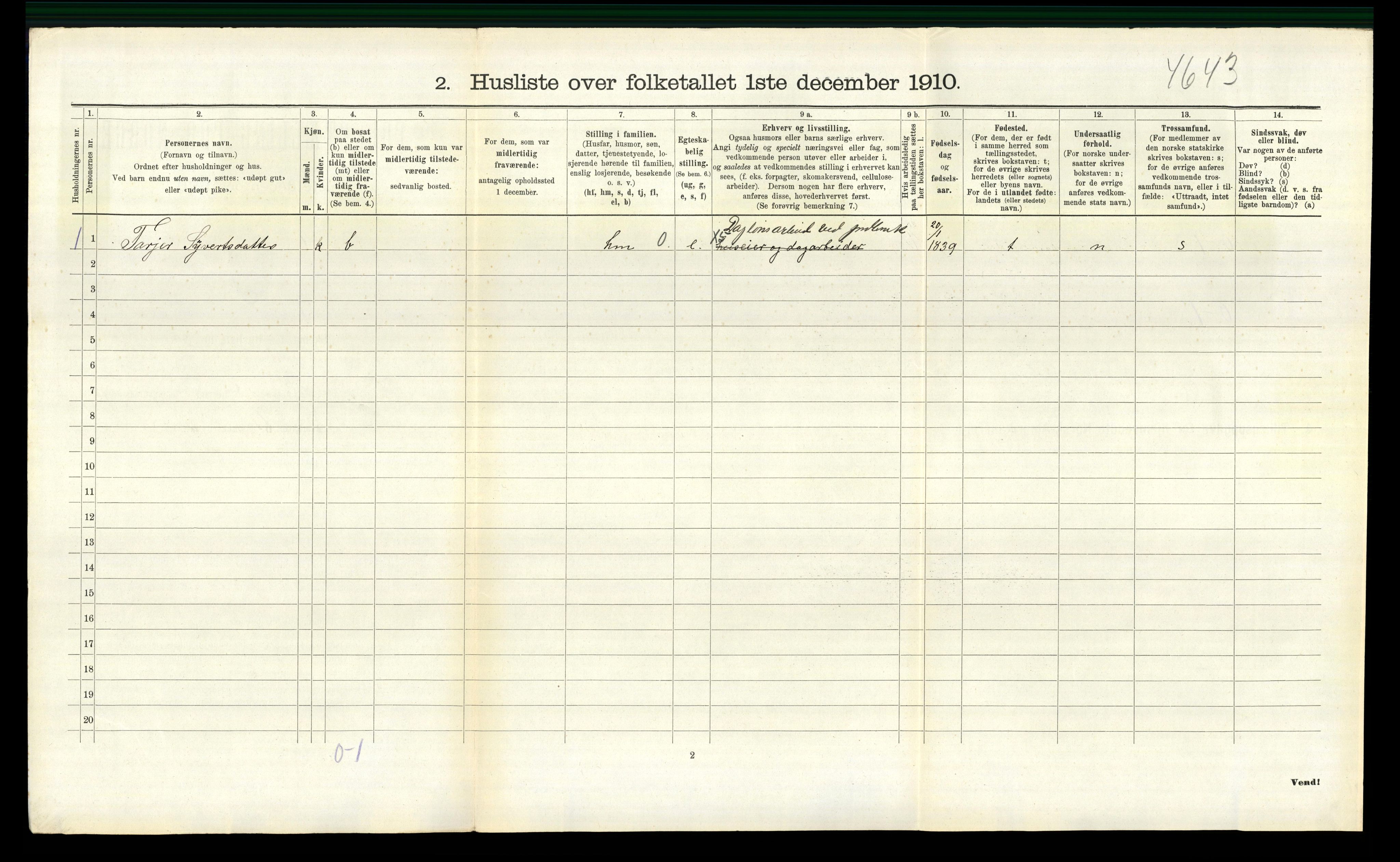 RA, 1910 census for Hægebostad, 1910, p. 652