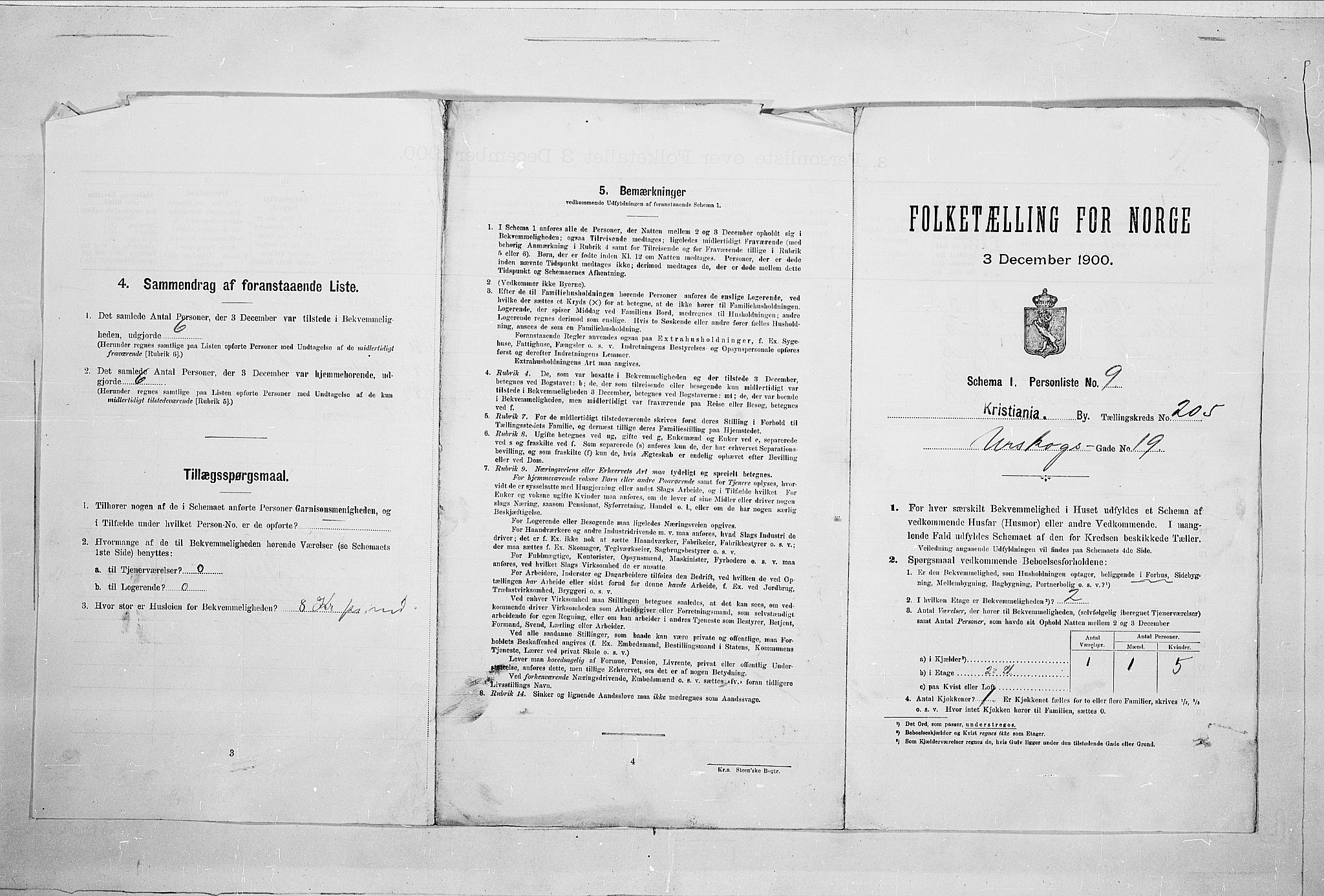 SAO, 1900 census for Kristiania, 1900, p. 108434