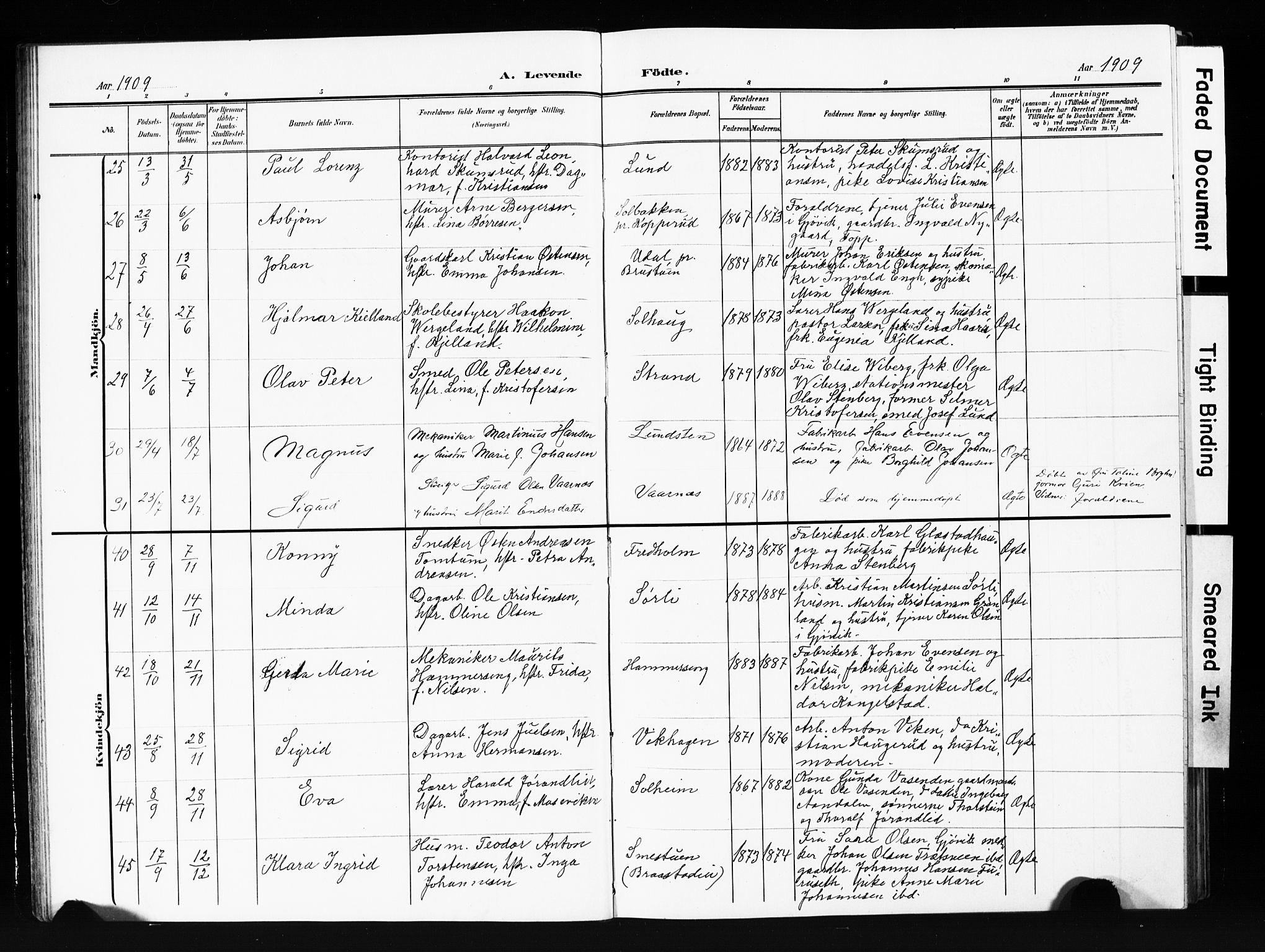 Vardal prestekontor, AV/SAH-PREST-100/H/Ha/Hab/L0013: Parish register (copy) no. 13, 1904-1915