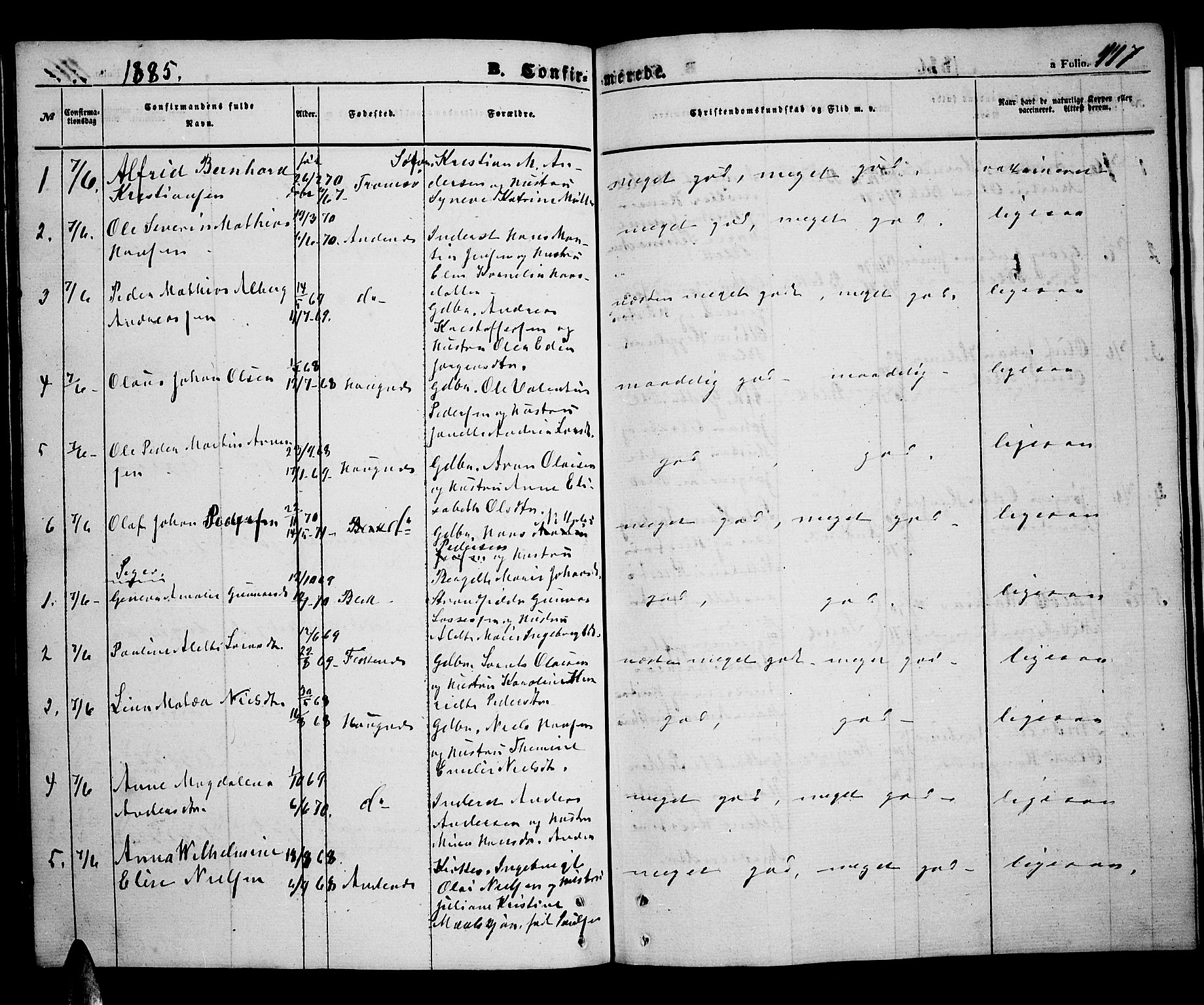 Ministerialprotokoller, klokkerbøker og fødselsregistre - Nordland, AV/SAT-A-1459/899/L1447: Parish register (copy) no. 899C02, 1855-1886, p. 117